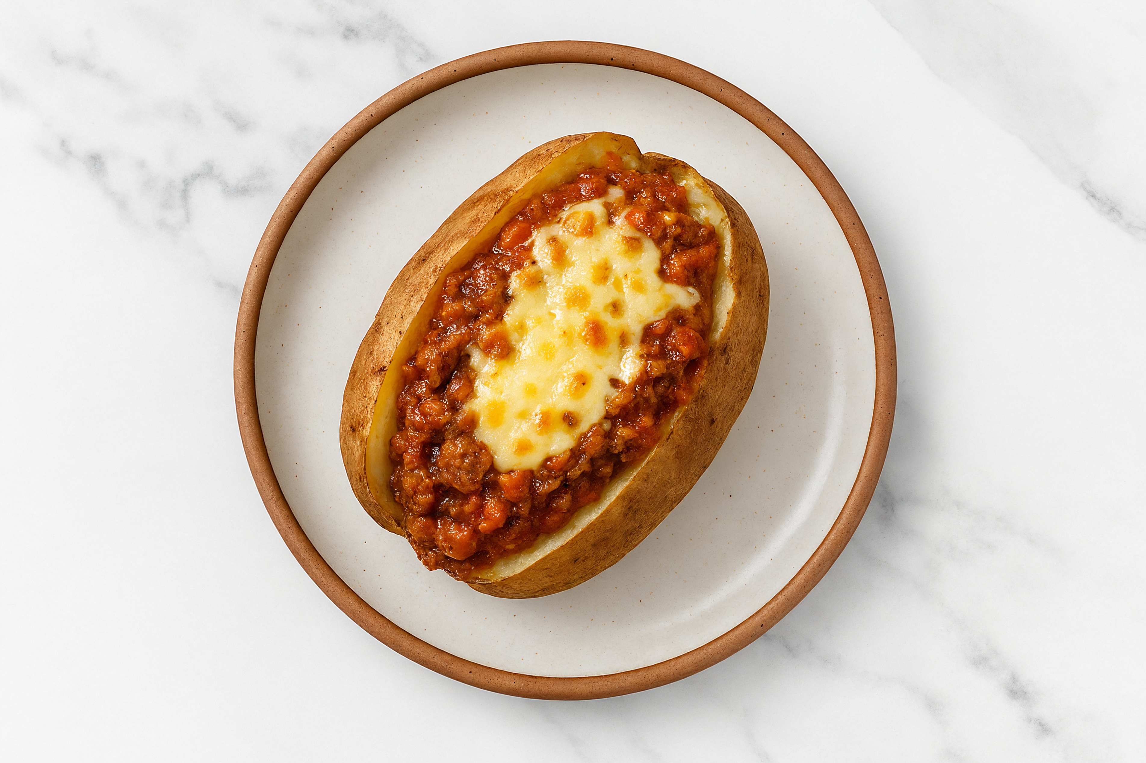 Cheesy Bolognese Stuffed Potatoes with Bacon + Cheddar Beef Burger