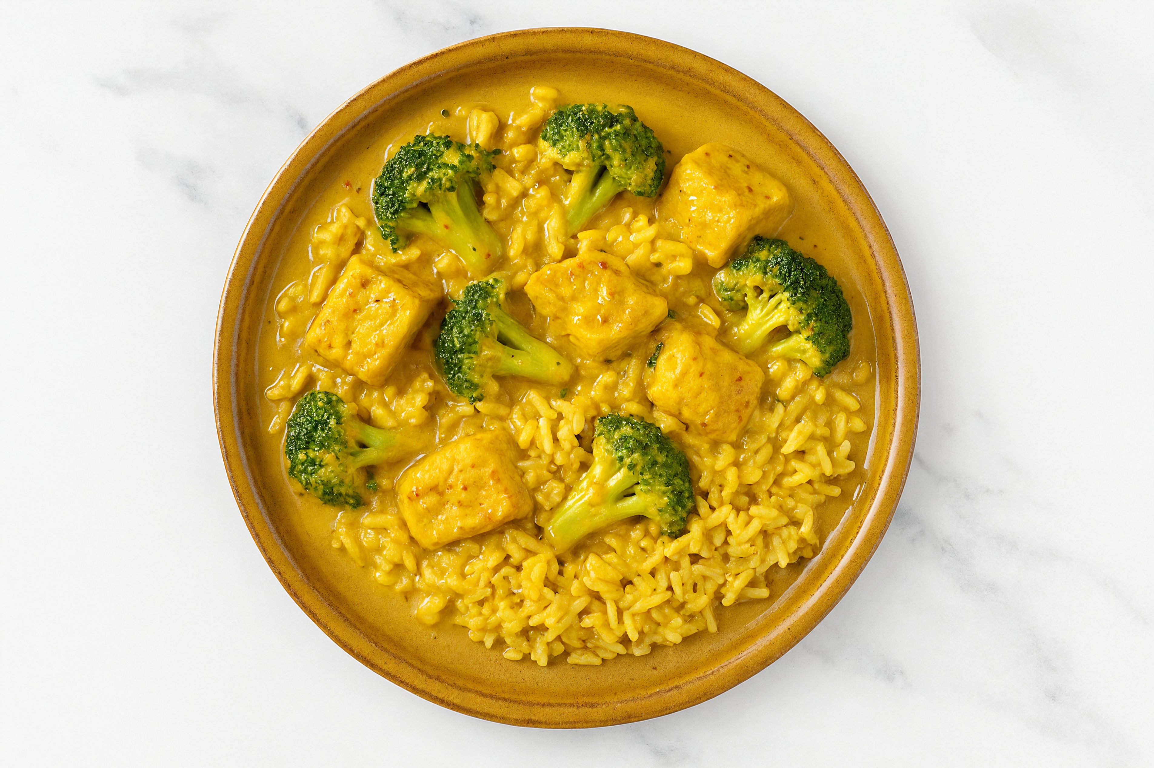 Lemongrass Tofu Grain Bowl with Organic Broccoli & Coconut Curry