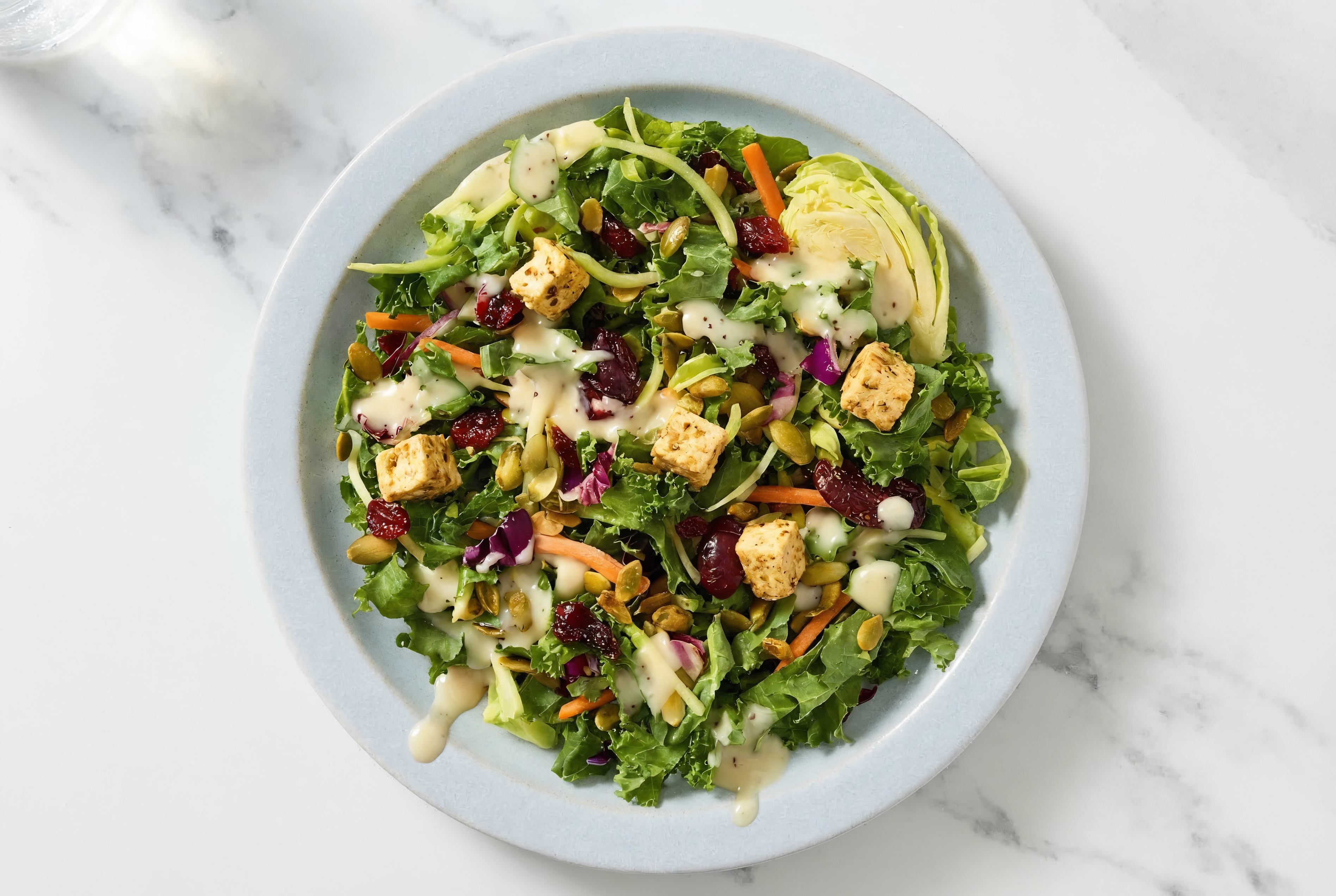 Tofu + Kidney Bean Sweet Kale Salad