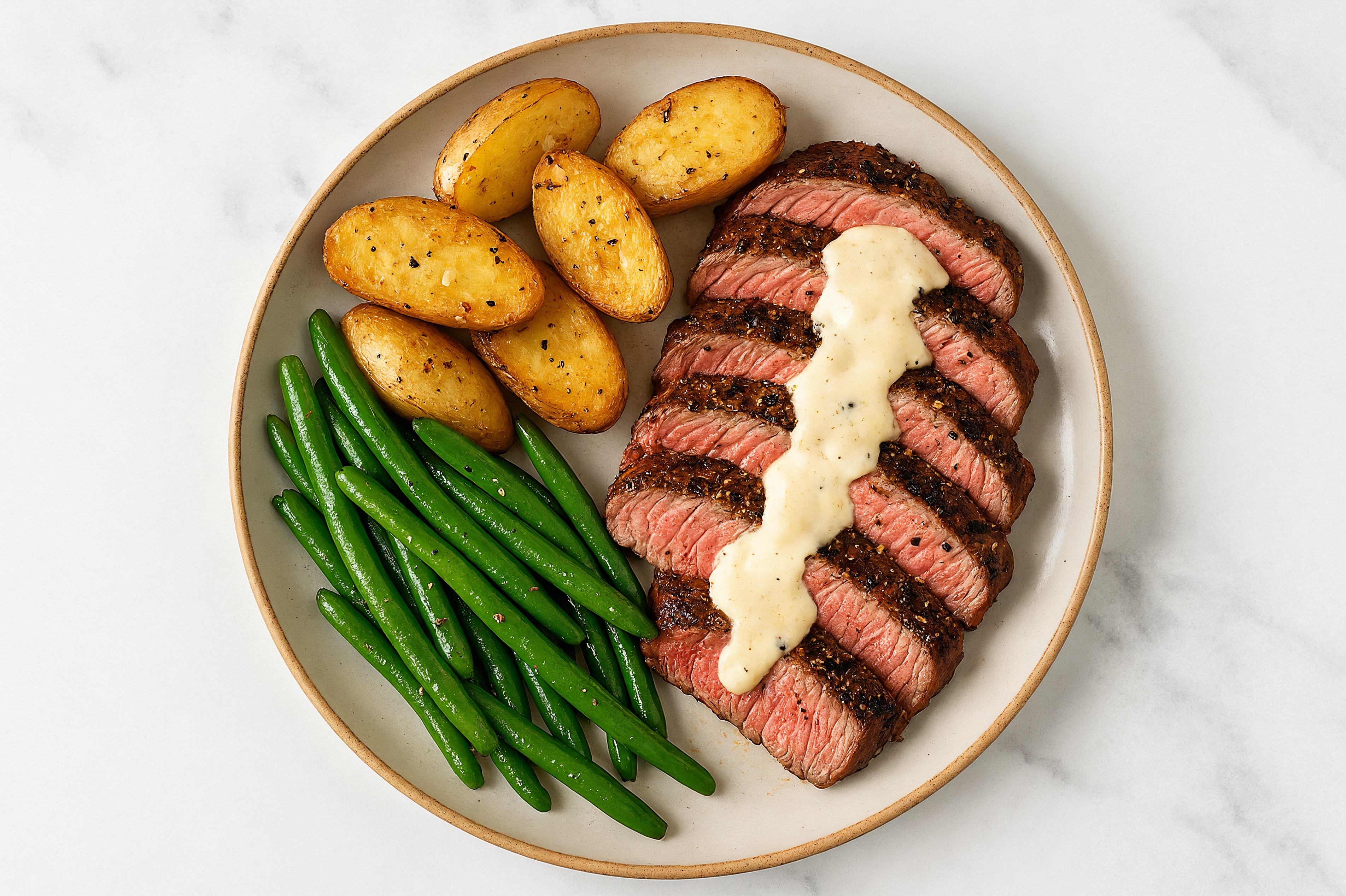 Ribeye with Fingerlings + Creamy Horseradish