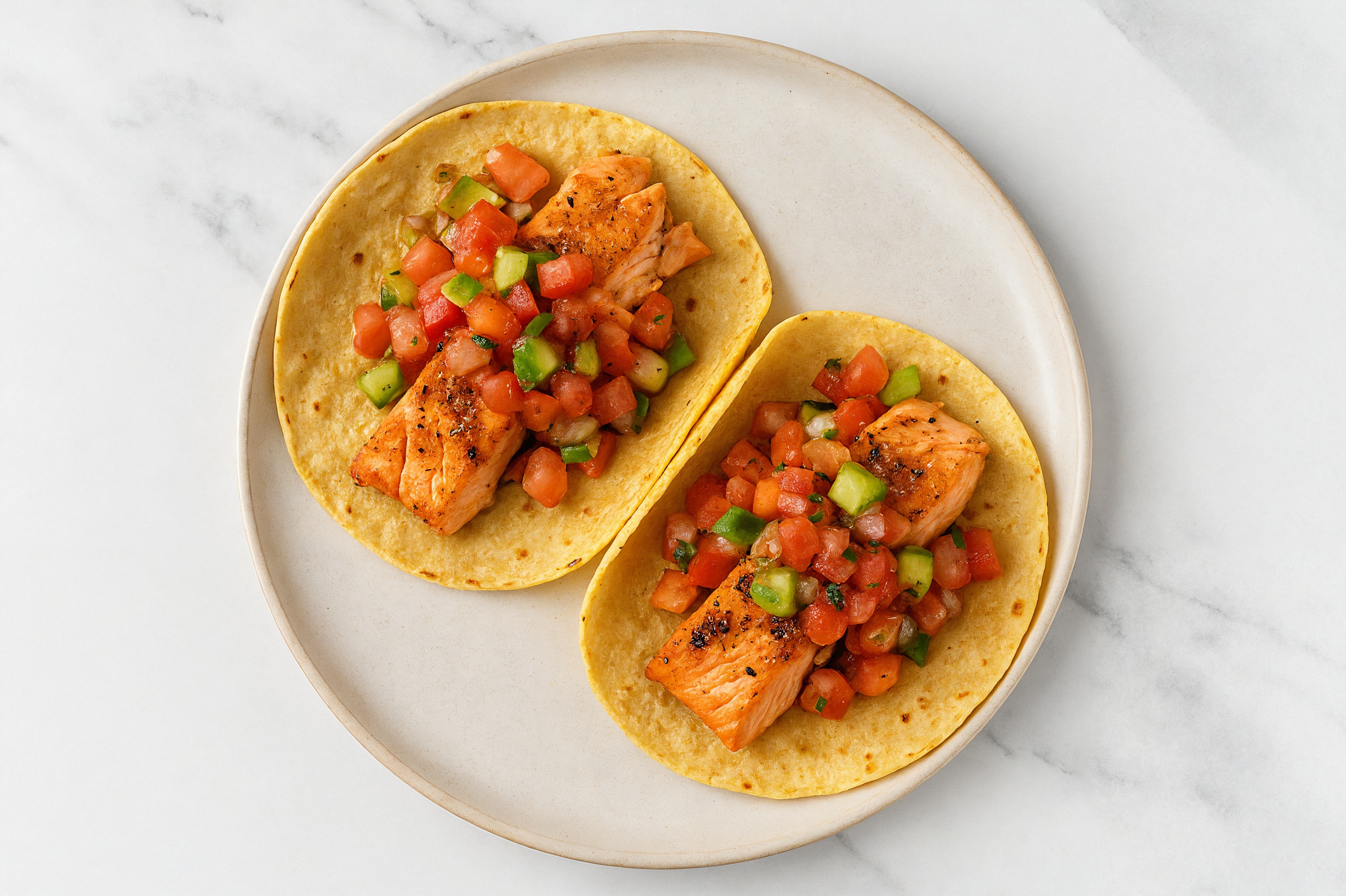  Salmon Tacos with Salsa