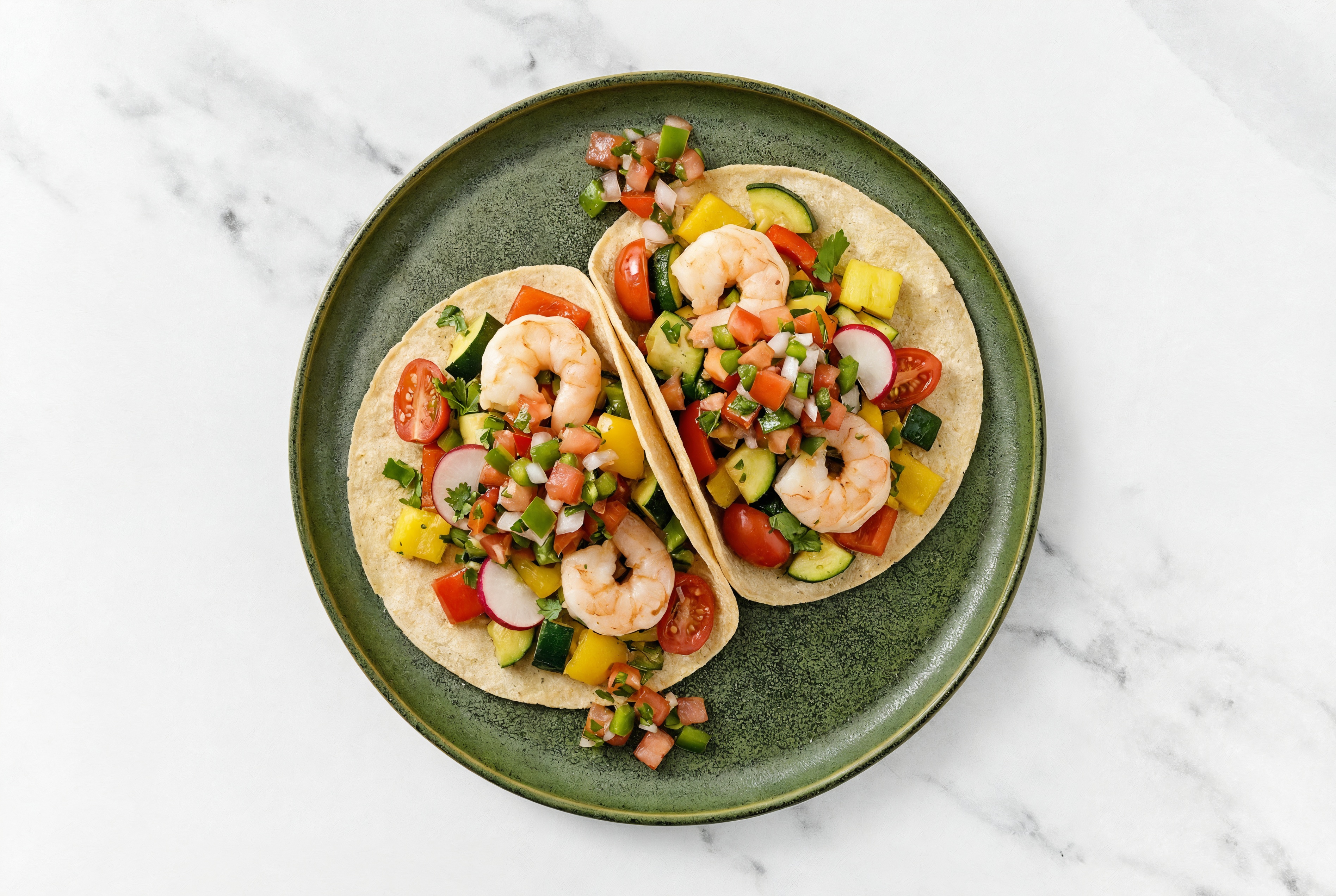 Summertime Veggie + Jumbo Shrimp XL Tacos
