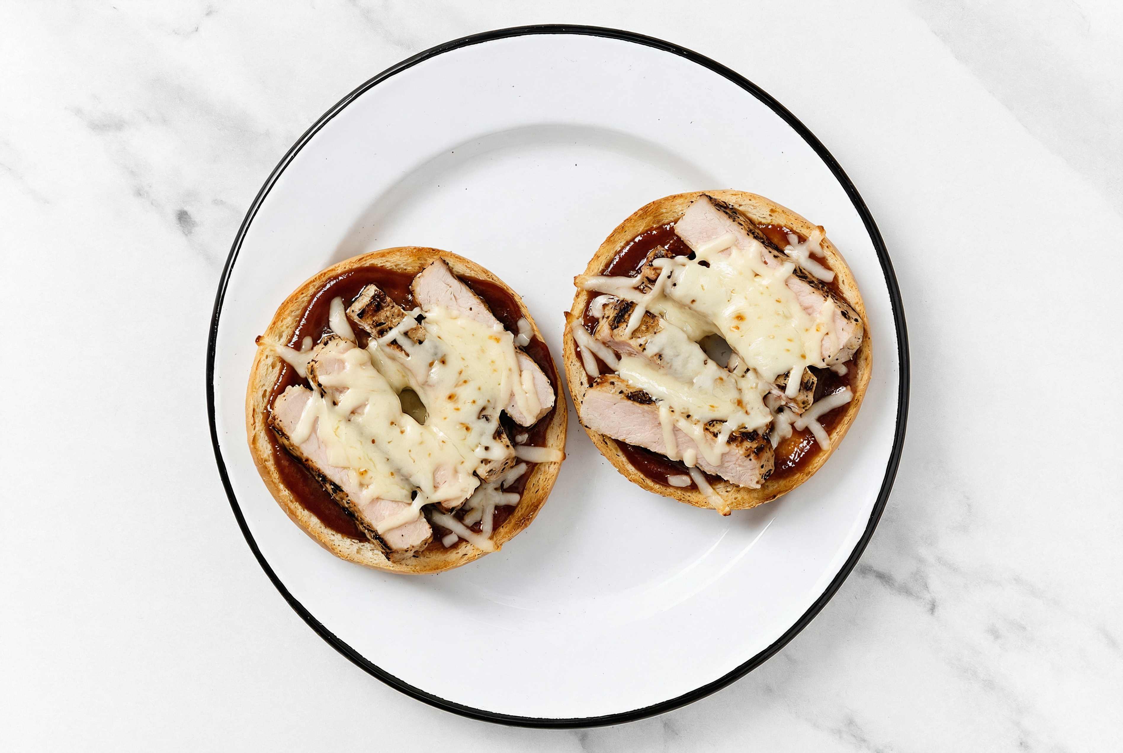 BBQ Pork Pizza Gluten-Free Plain Bagels