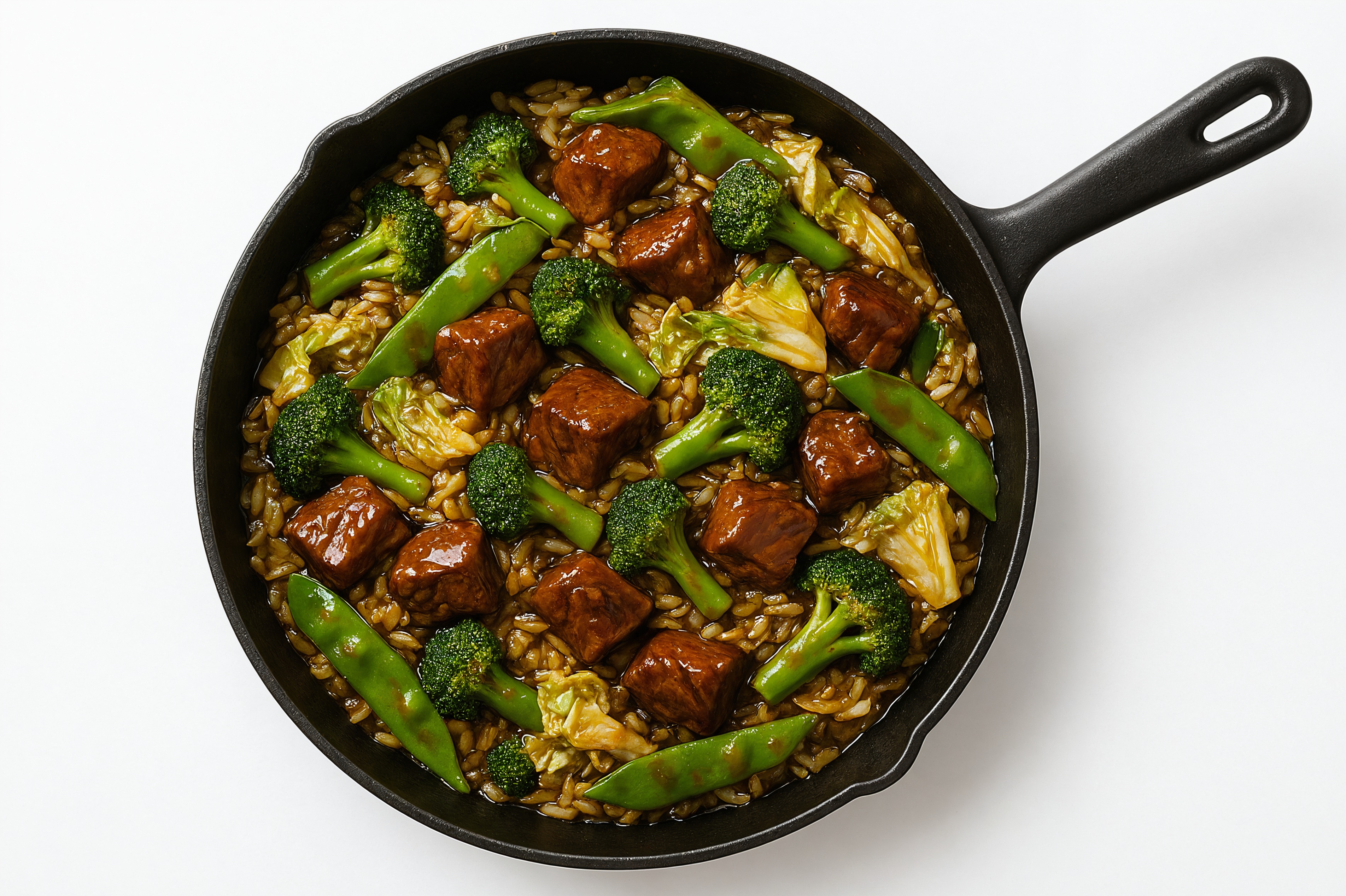 Teriyaki Bok Choy + Bison Stir-Fry with Brown Rice