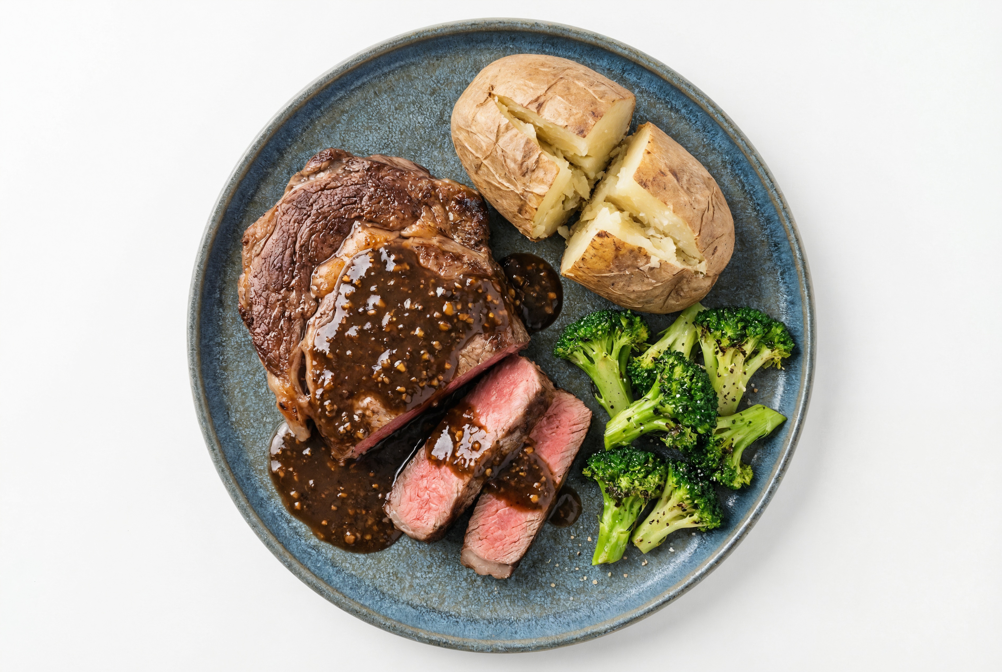 Herby Black Pepper Ribeye Steak + Broccoli
