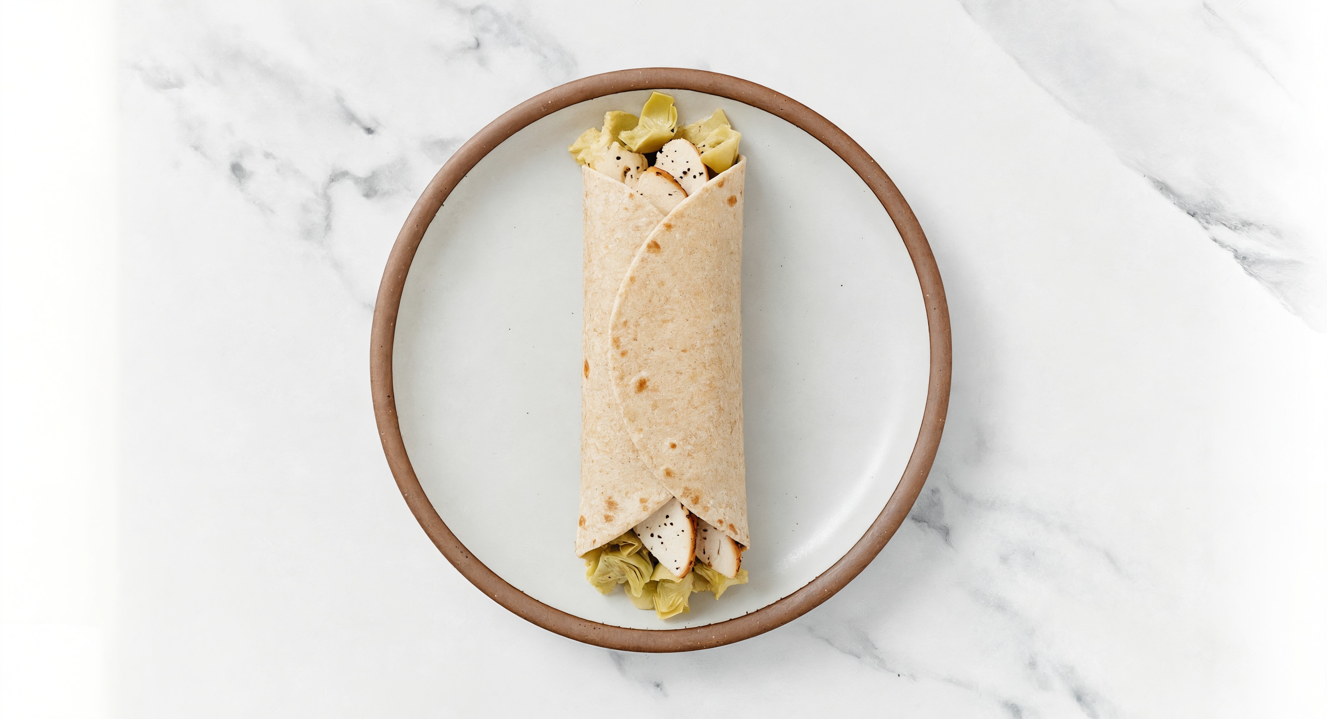 Mediterranean-Inspired TRoasted Chicken + Hummus Wrap