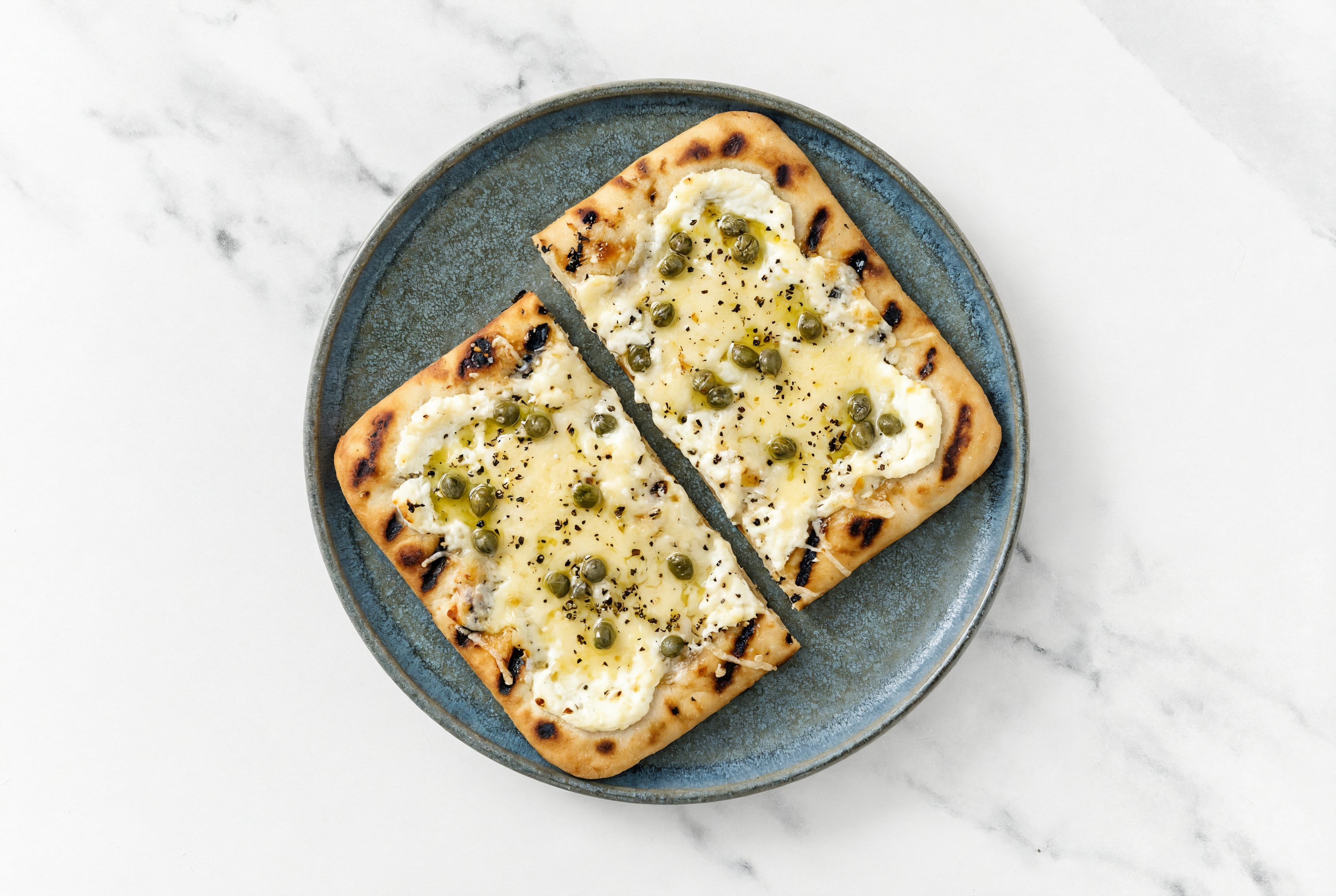 Parmesan Caper White Wood Grilled Pizza Crusts