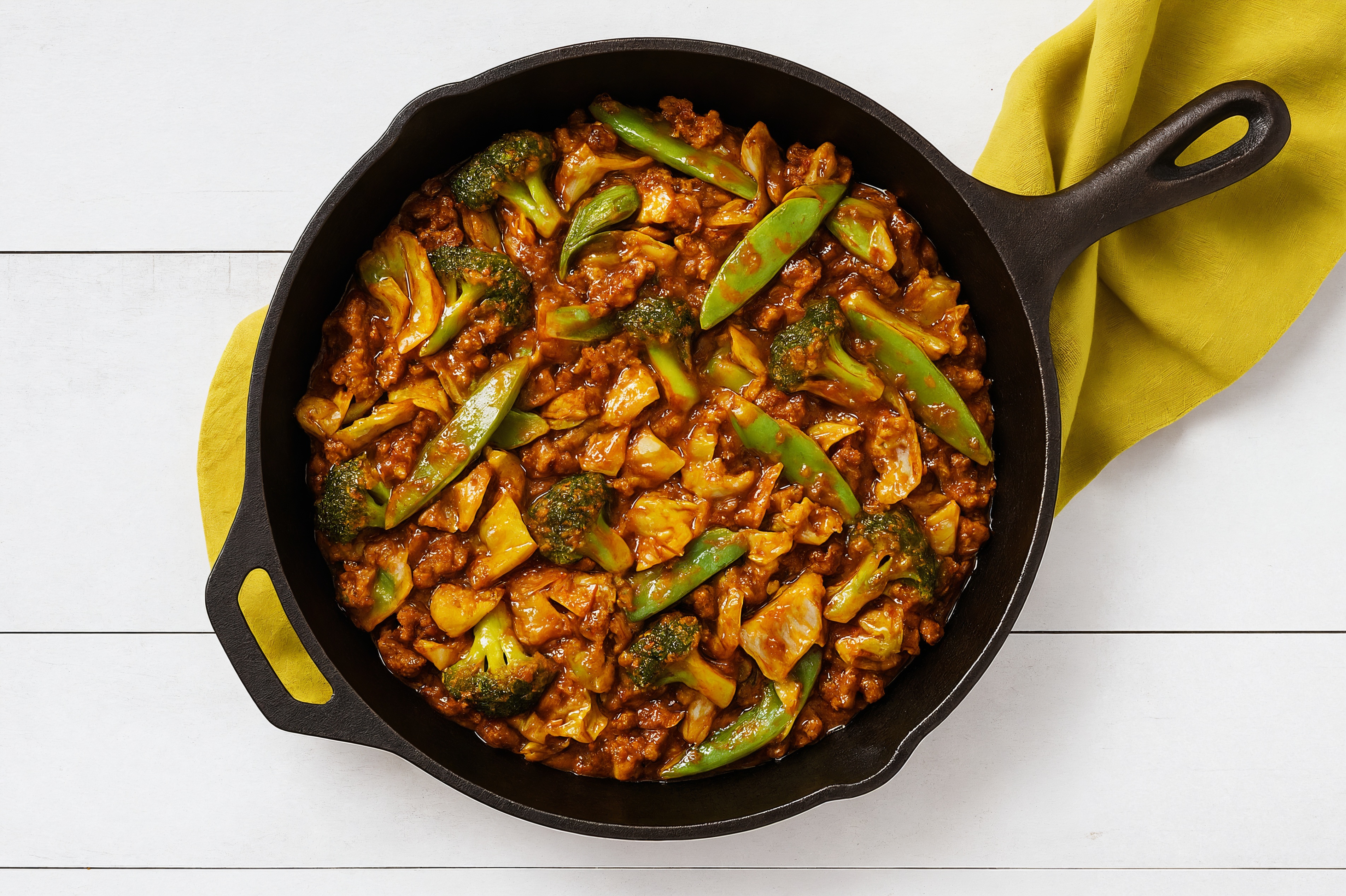 Spicy Vindaloo Ground Beef Stir-Fry with Bok Choy