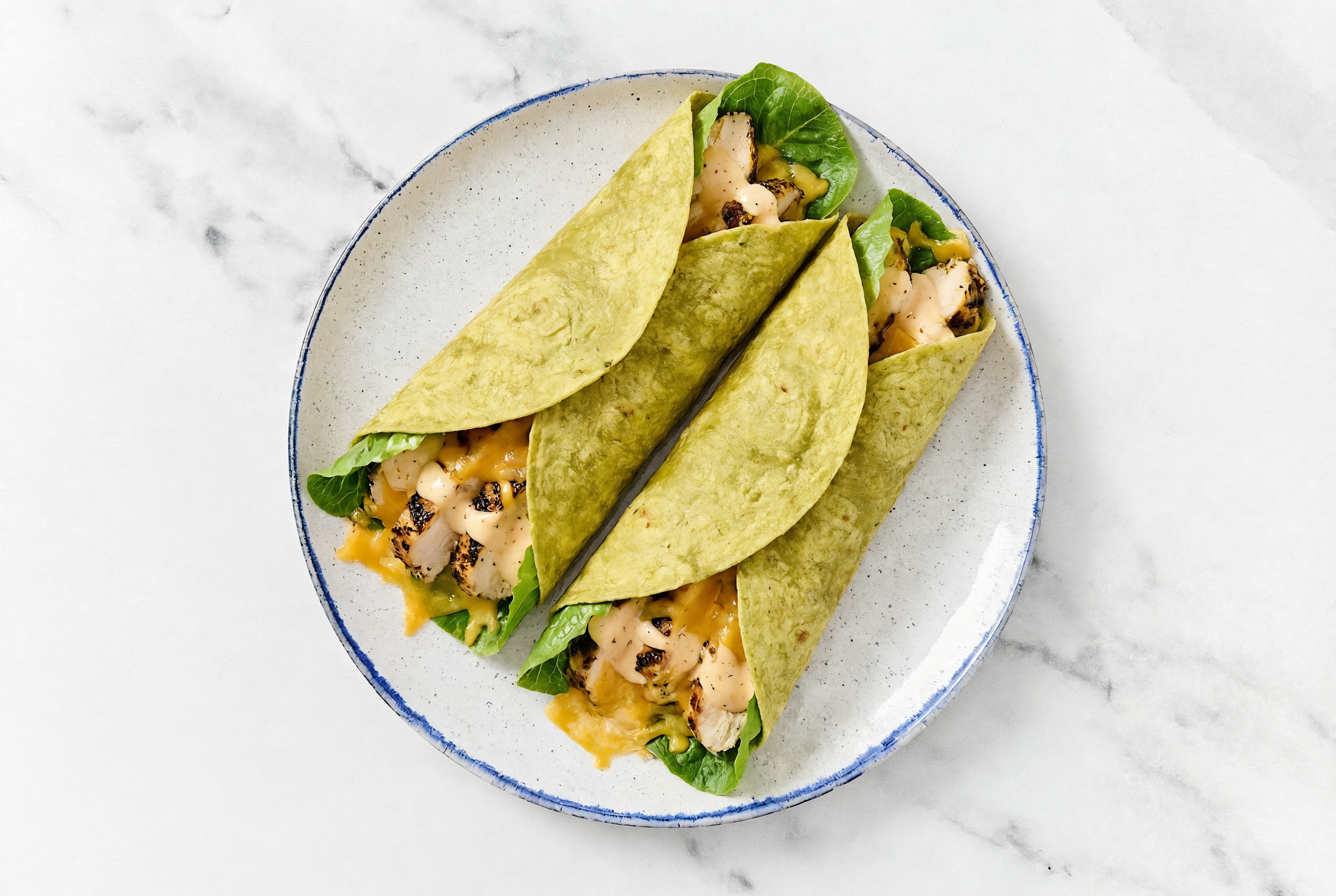 Cheesy Grilled Mediterranean Chicken Breast + Buffalo Ranch Wrap