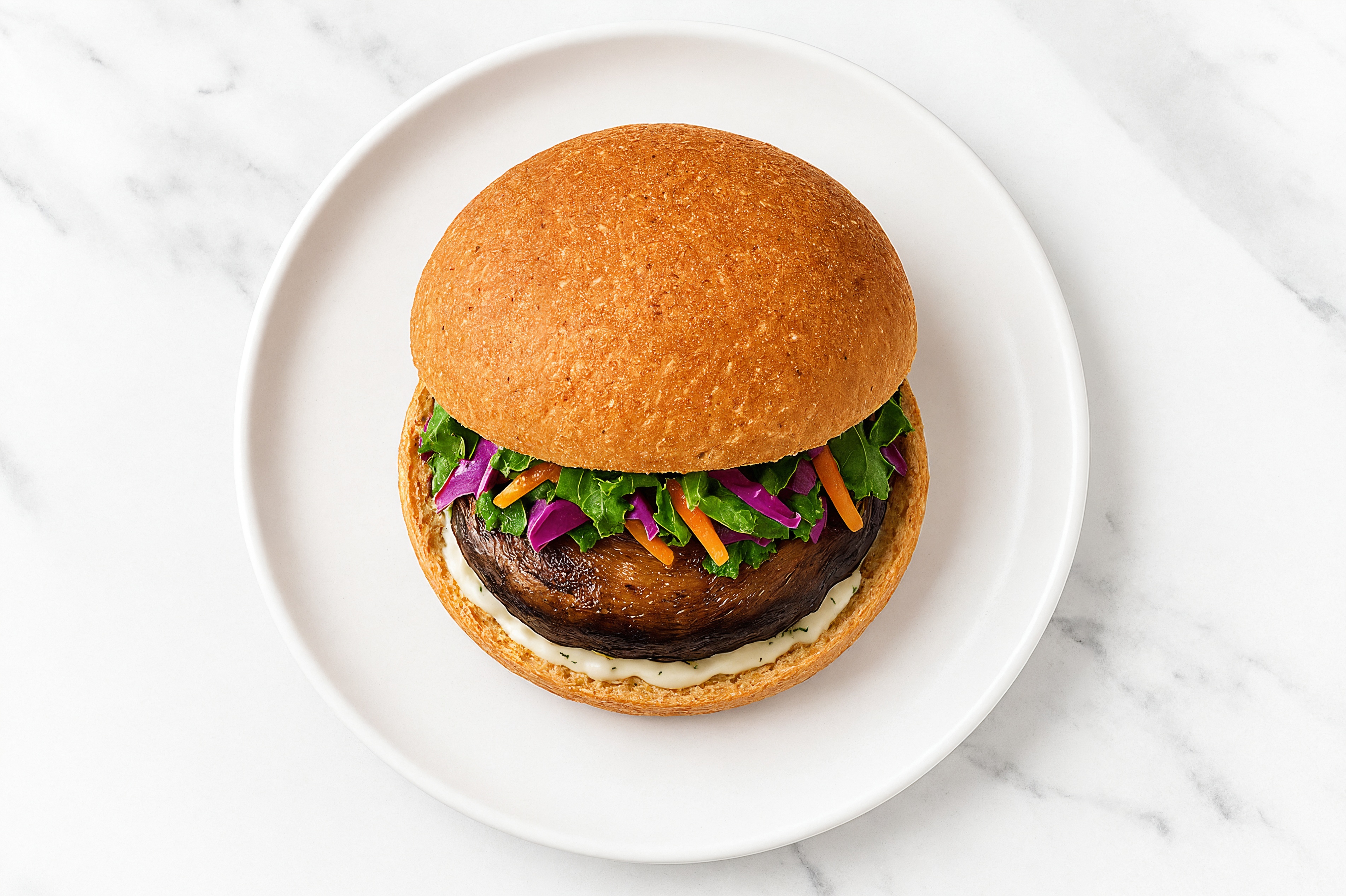 Rainbow Tzatziki Portabella Burger