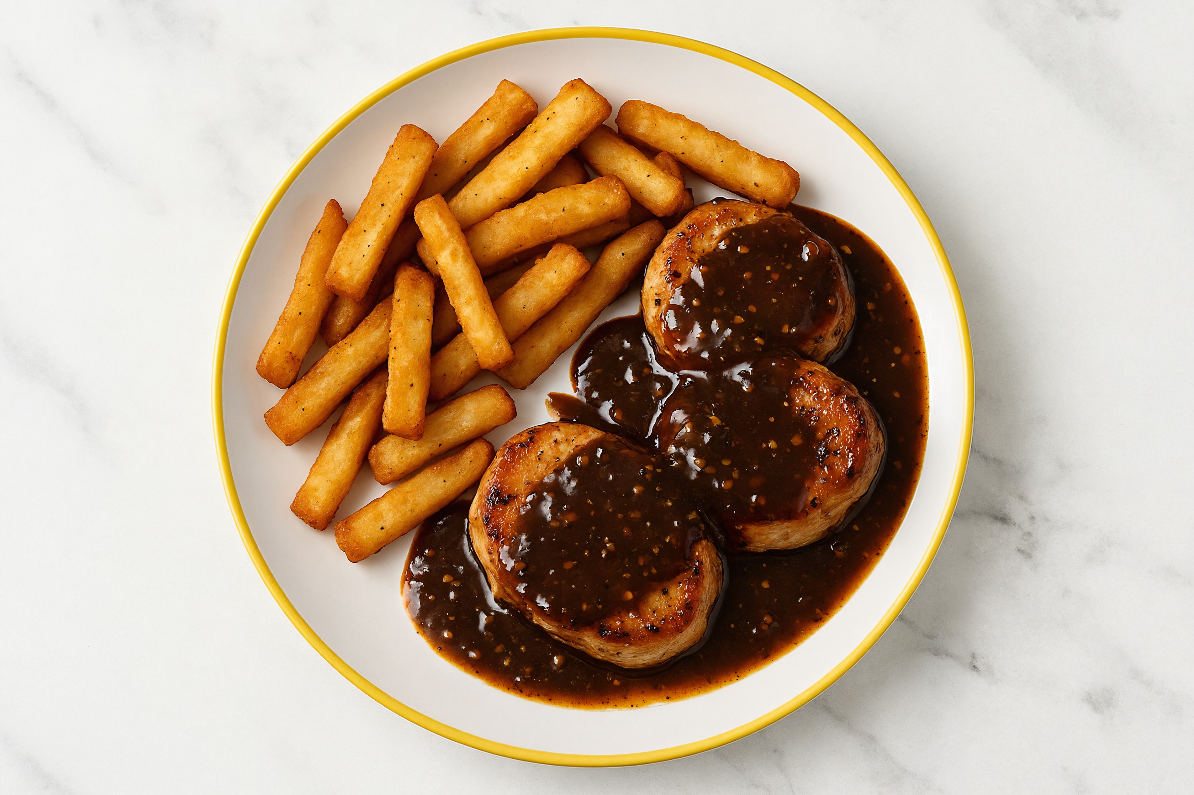 Tangy Pepper Pork Tenderloin + Veggie Super Fries