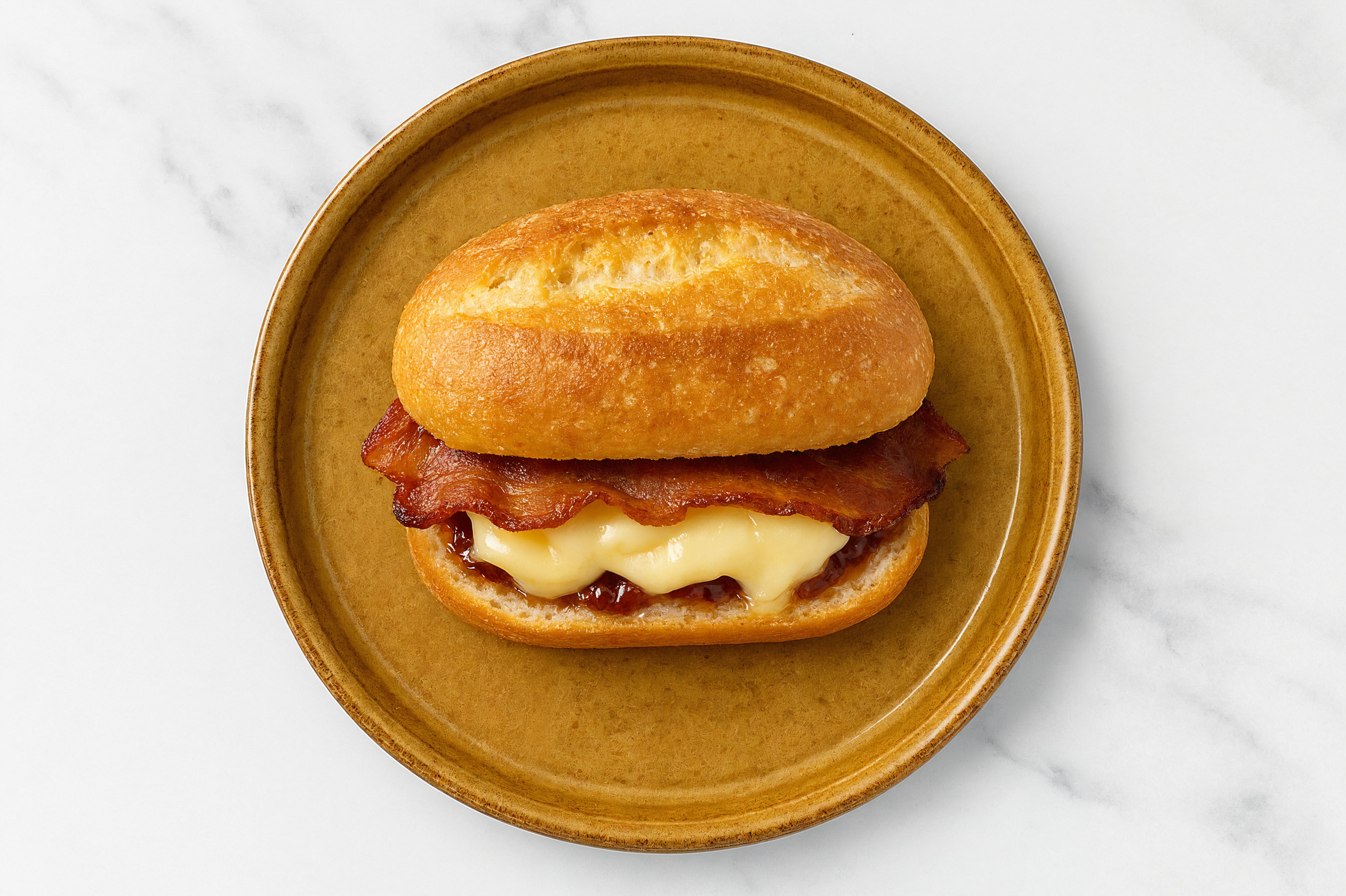 Turkey Bacon, Brie + Strawberry Jam Tartine