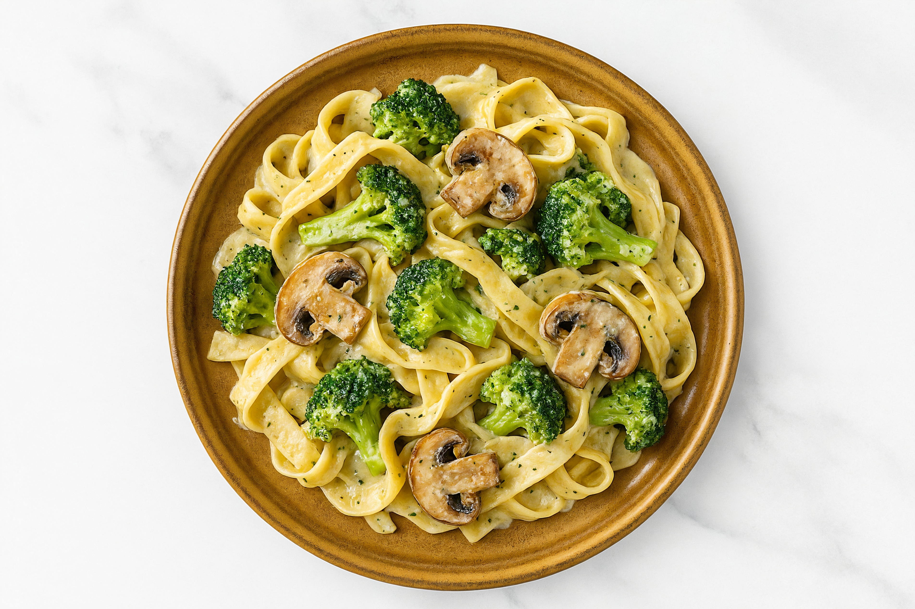 Broccoli + Mushroom Tagliatelle Herb Cream