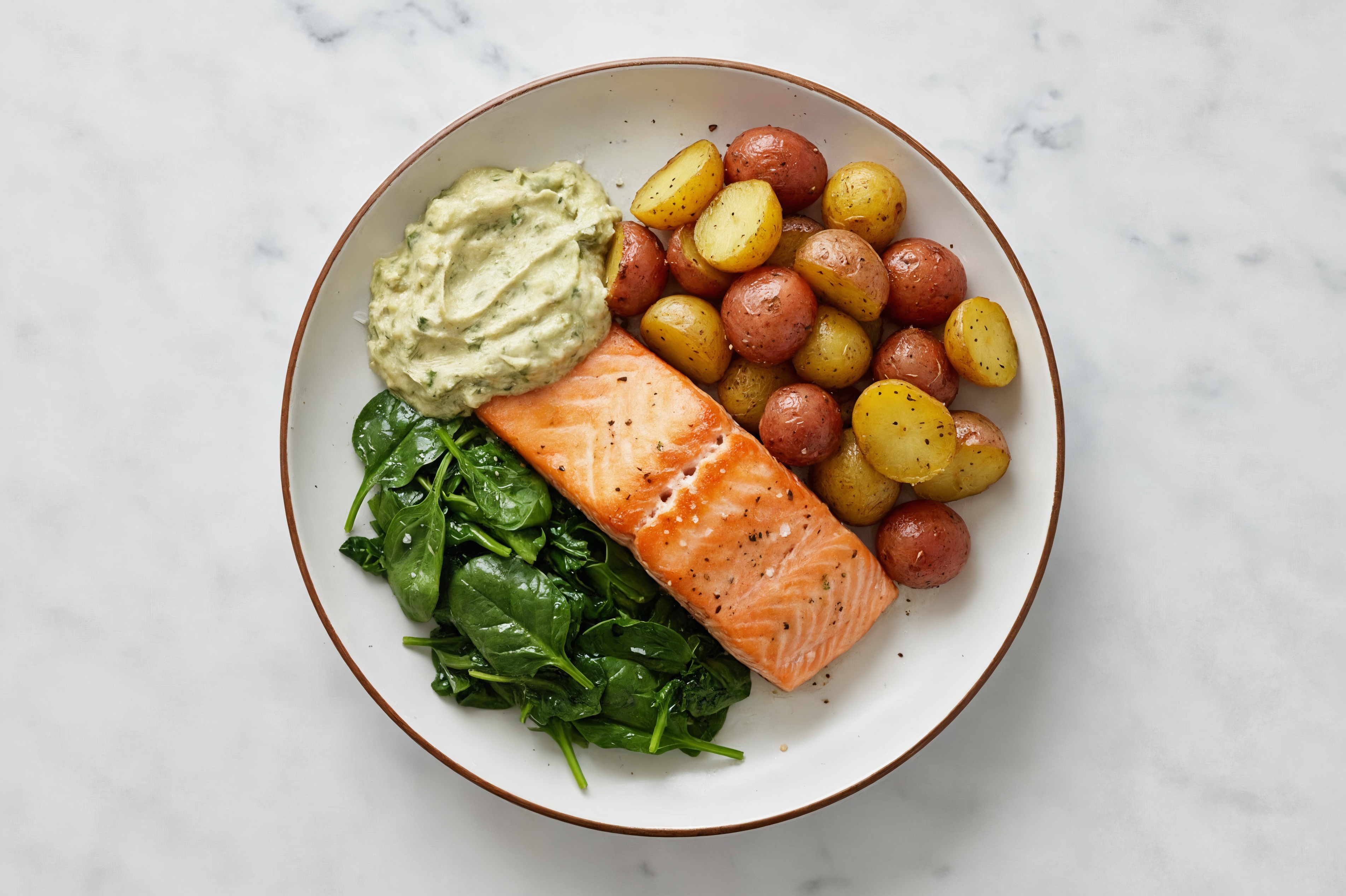 Atlantic Salmon with Spinach and Spinach Artichoke