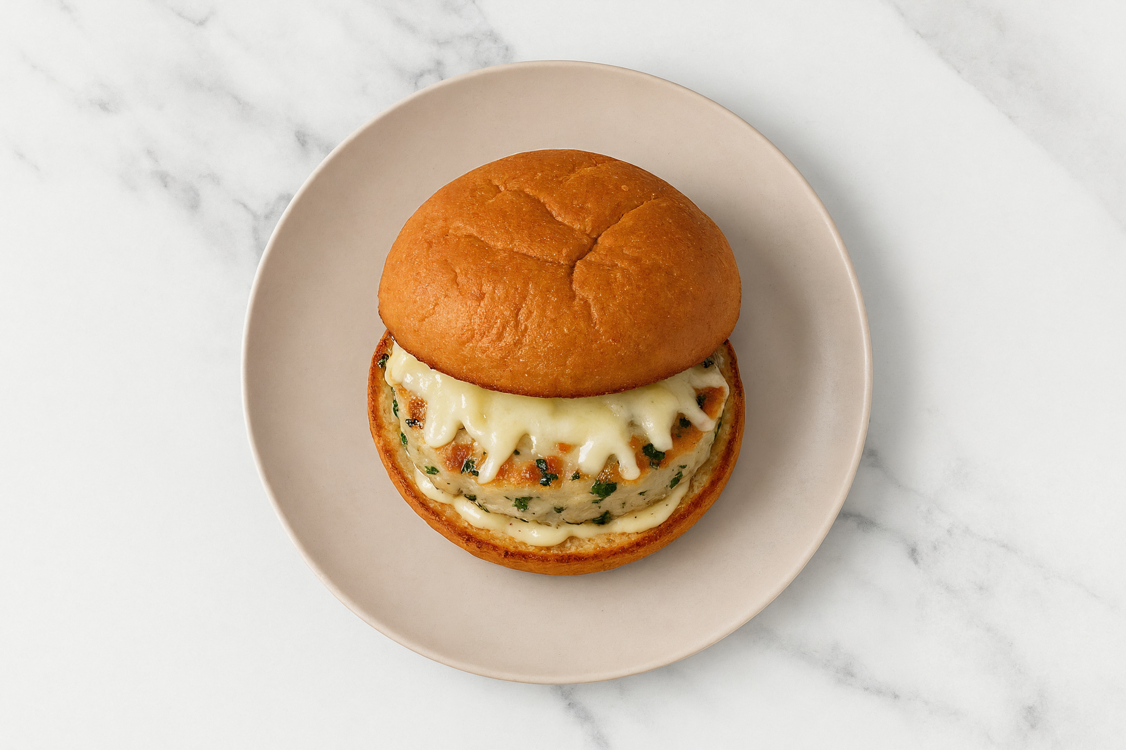 "Mozzarella" Chicken Burger on GF Bun with Honey Mustard