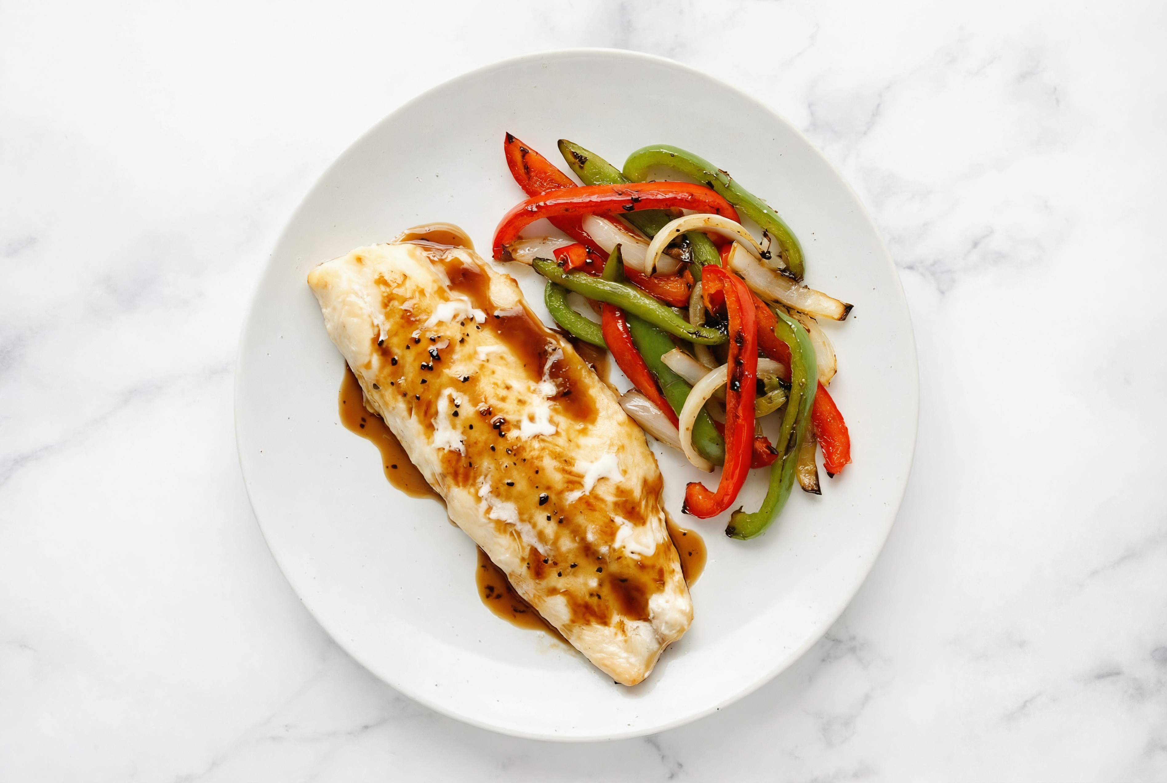 Teriyaki Sheet Pan Trout & Bell Peppers