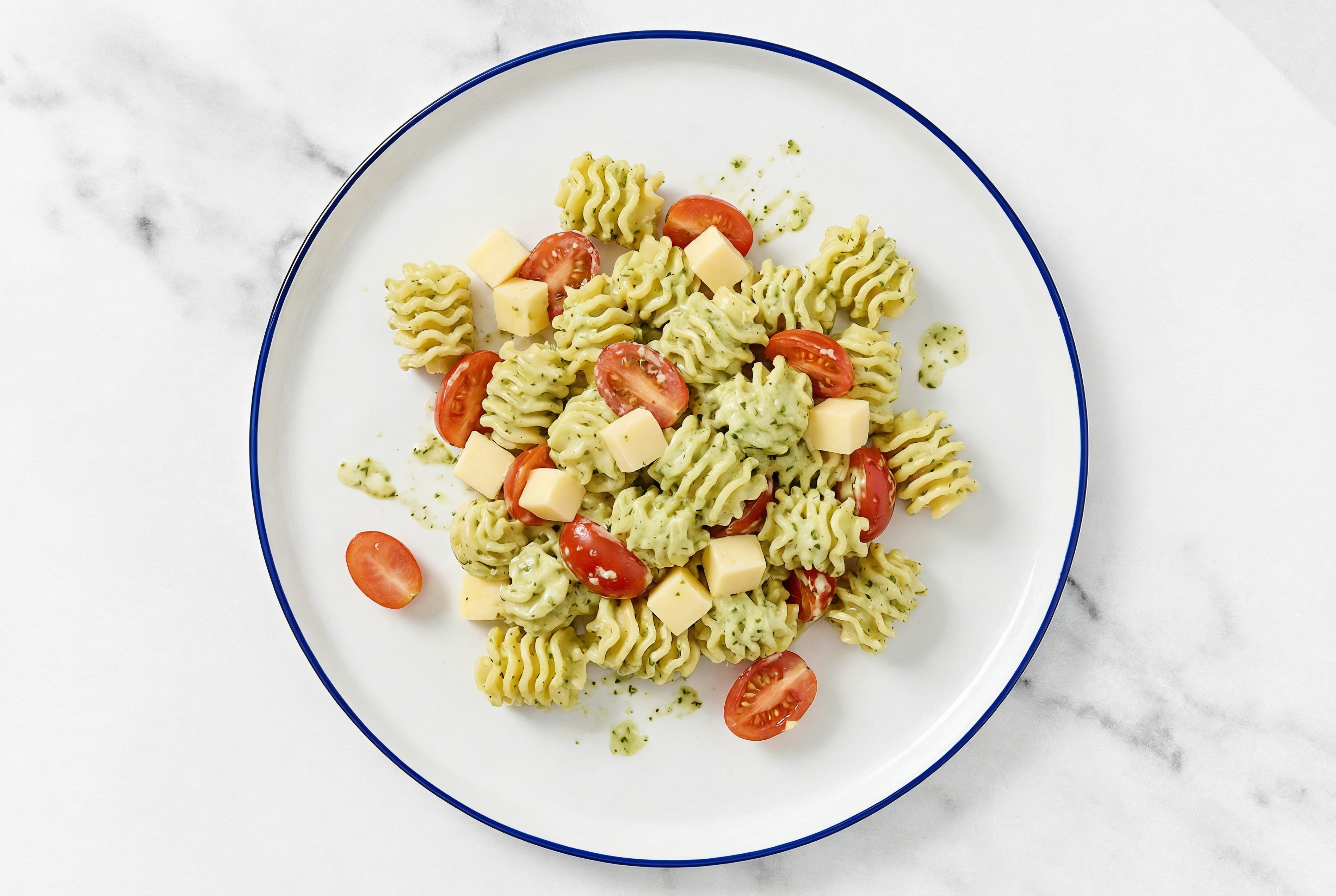 Summer Caprese Protein Pasta Salad with Mozzarella Bar