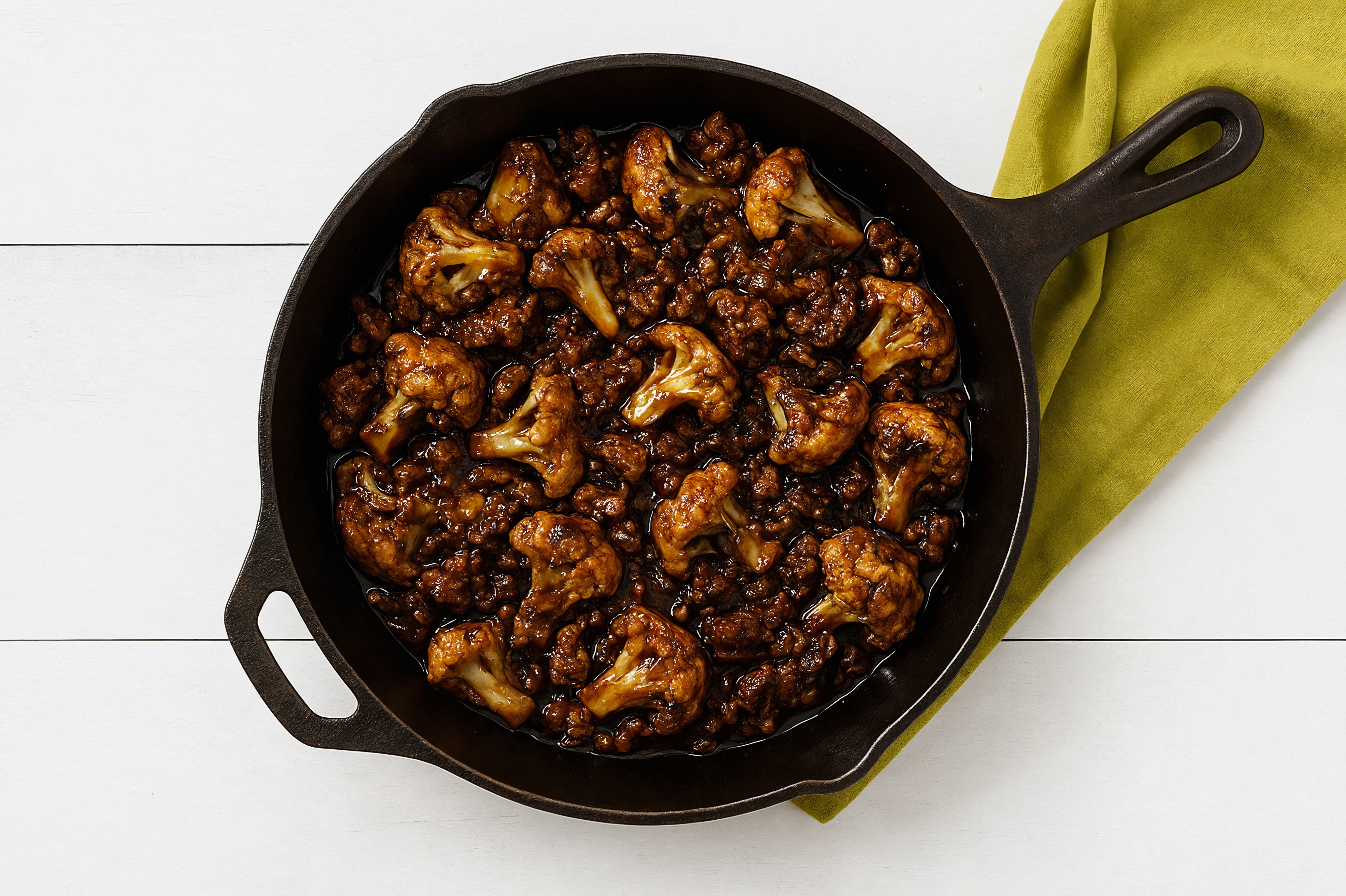 Japanese BBQ Ground Beef Stir-Fry with Cauliflower