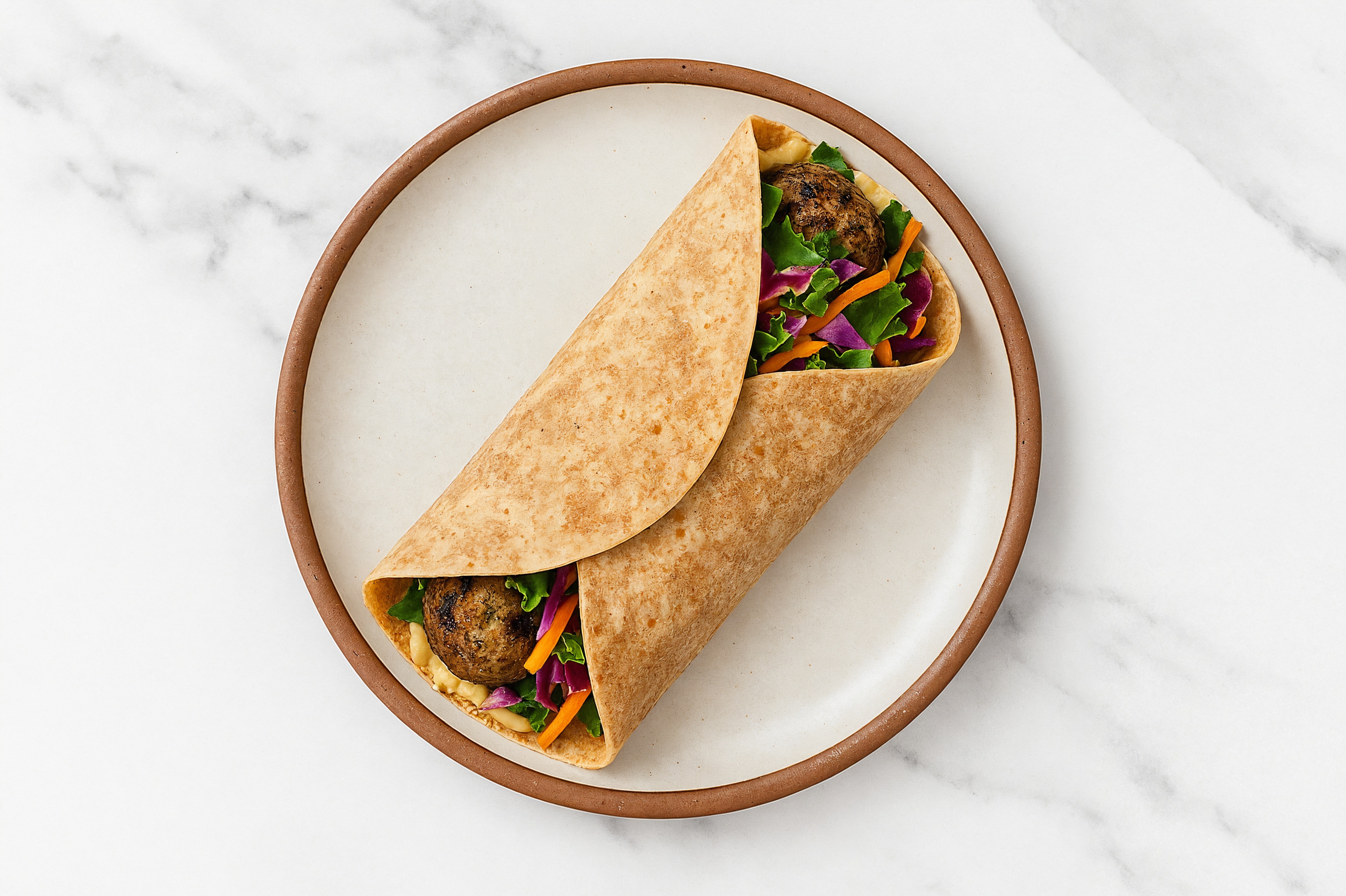  Lemon Garlic Hummus Turkey Meatball Wrap