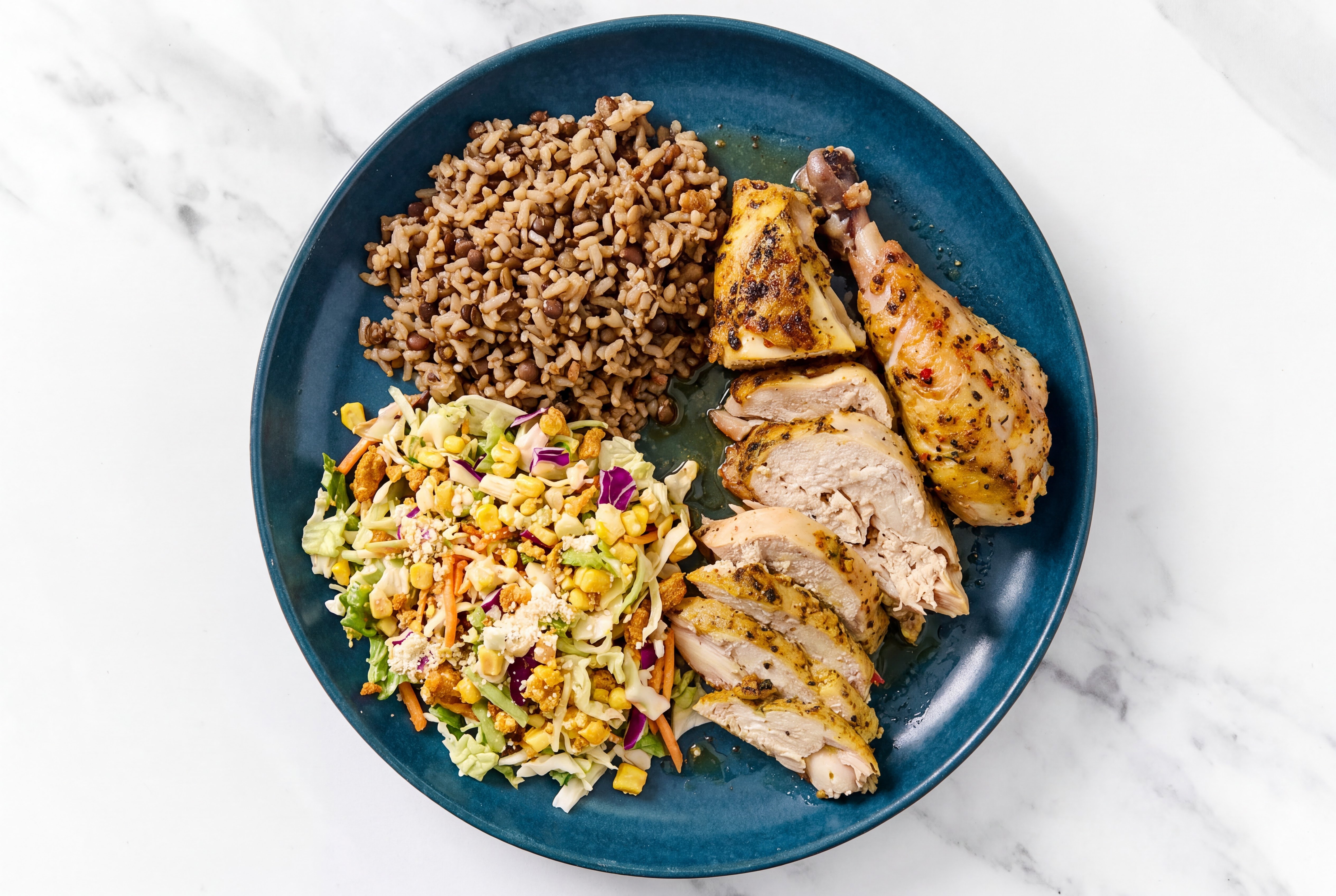 Juicy Lemon Pepper Chicken + Street Corn Chopped Salad