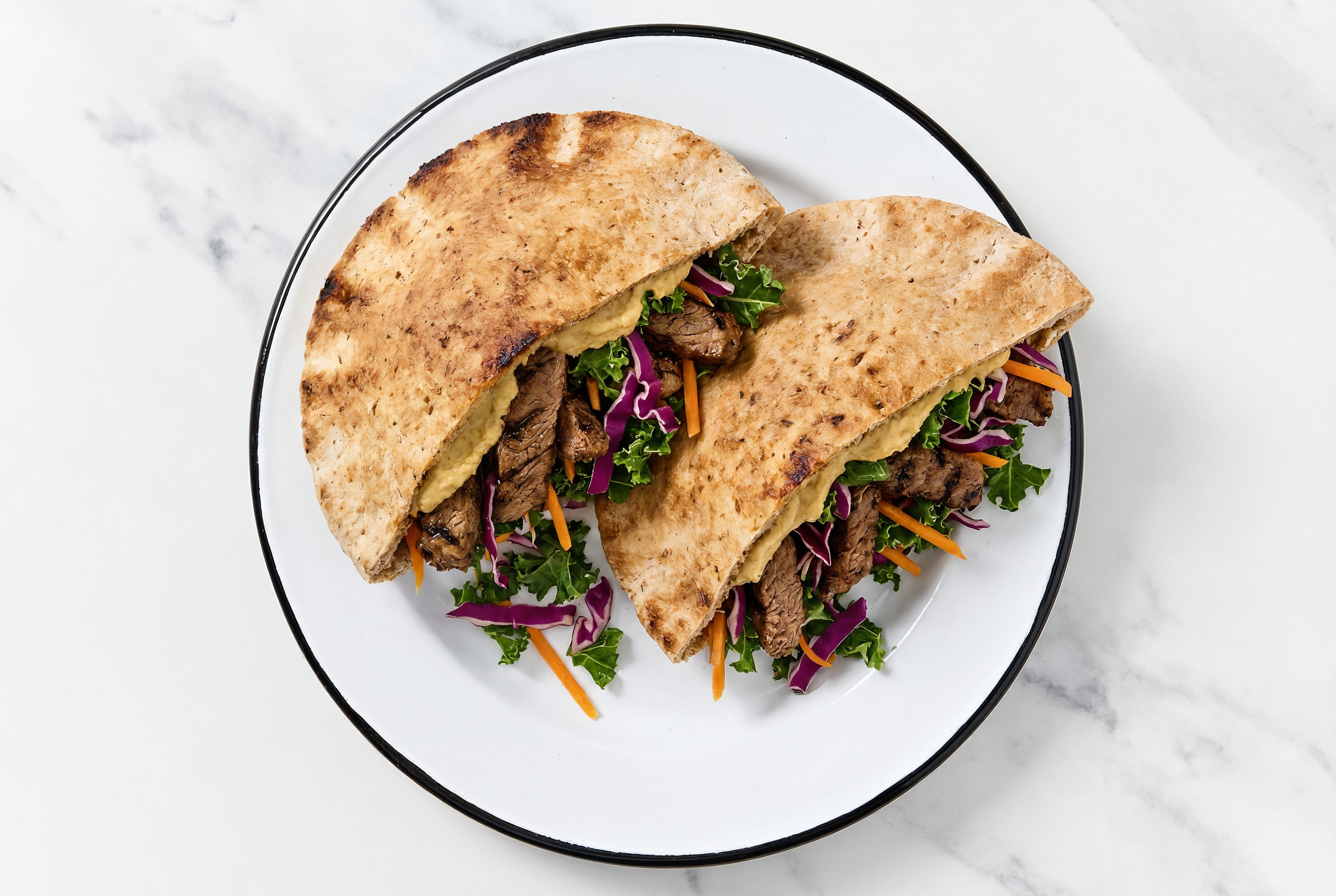 Barbacoa Beef French Onion Hummus Whole Grain Pita Pockets
