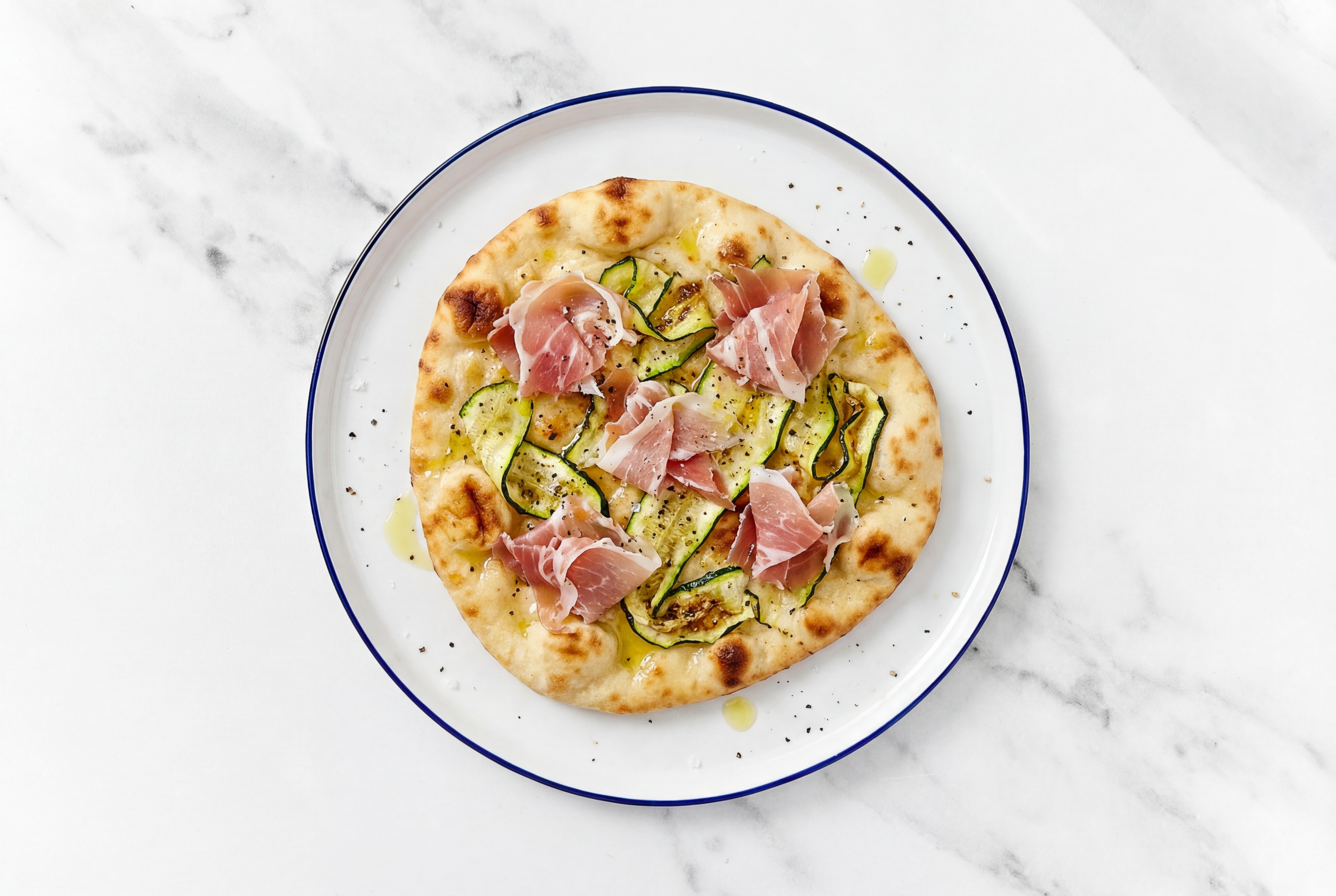 Herby Prosciutto + Zucchini Flatbread with Traditional Naan