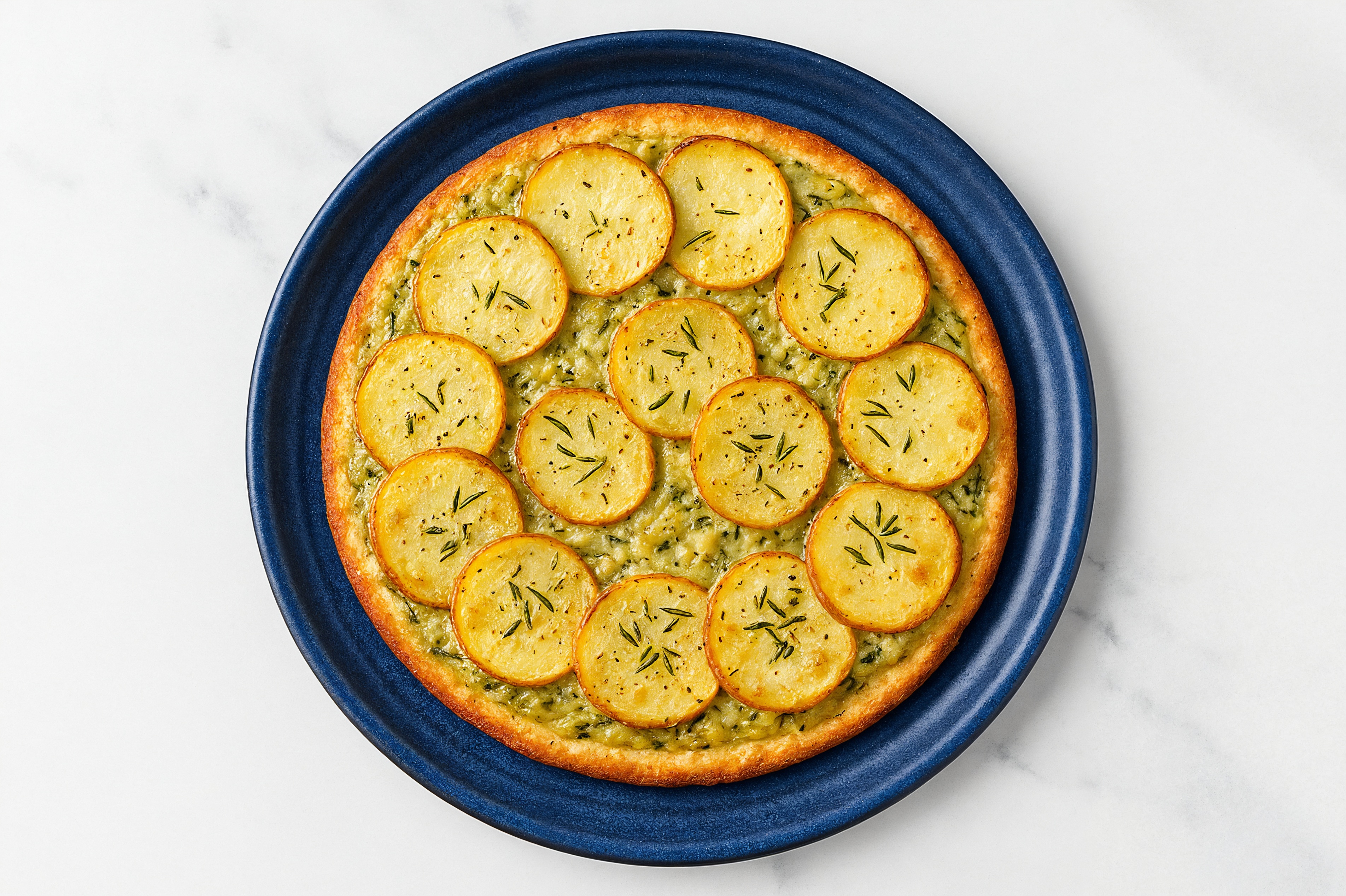 Creamy Rosemary Microwave-Ready Russet Potato Flatbread