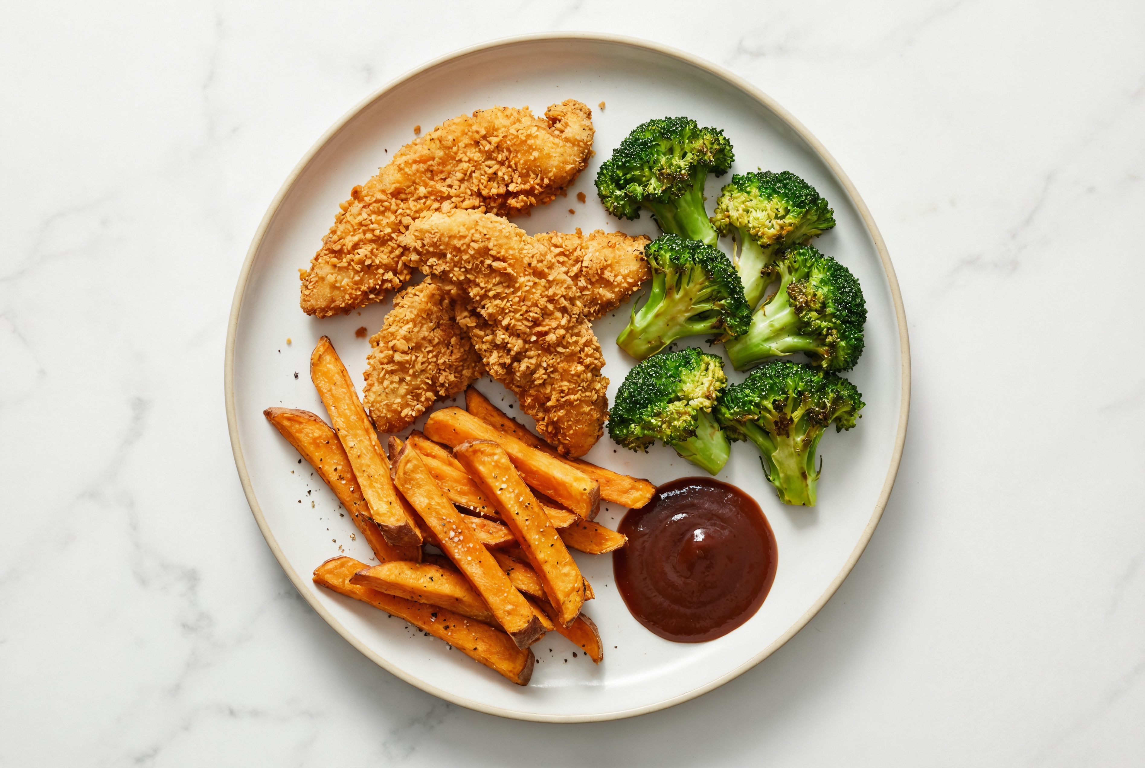  Plant-Based Chicken Tenders + Sweet Potato Fries with Original BBQ Sauce