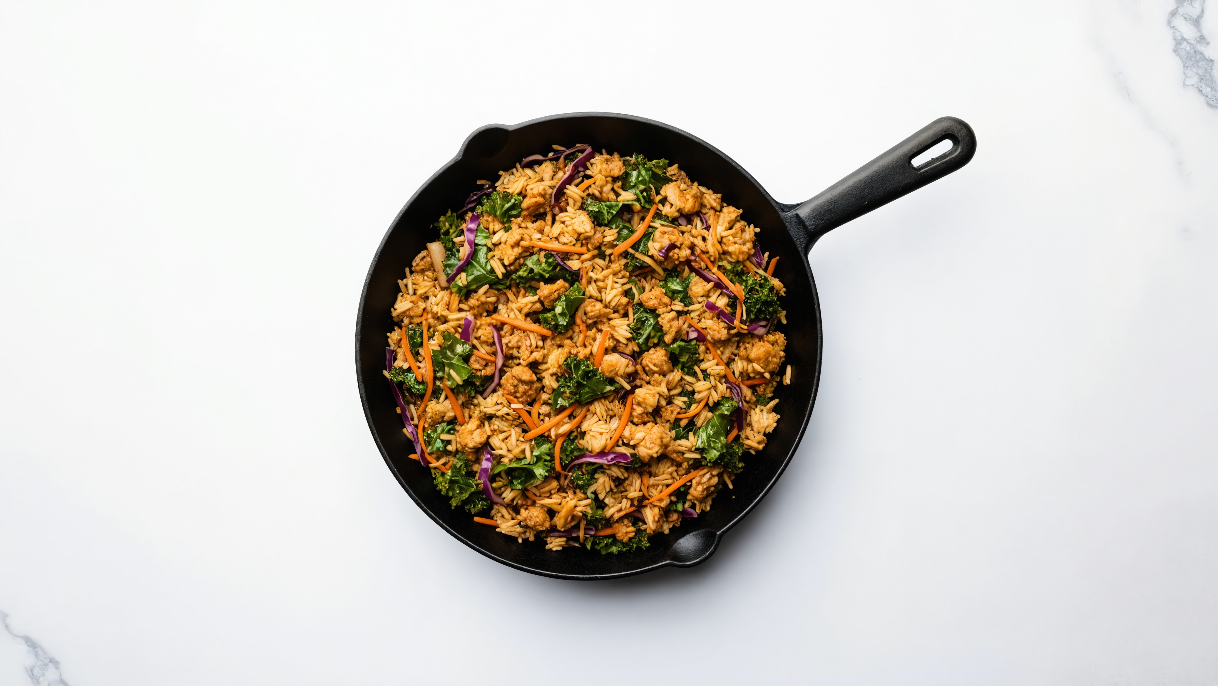 Teriyaki Rainbow Veggie + Ground Turkey Stir-Fry with Seasoned Jasmine Rice