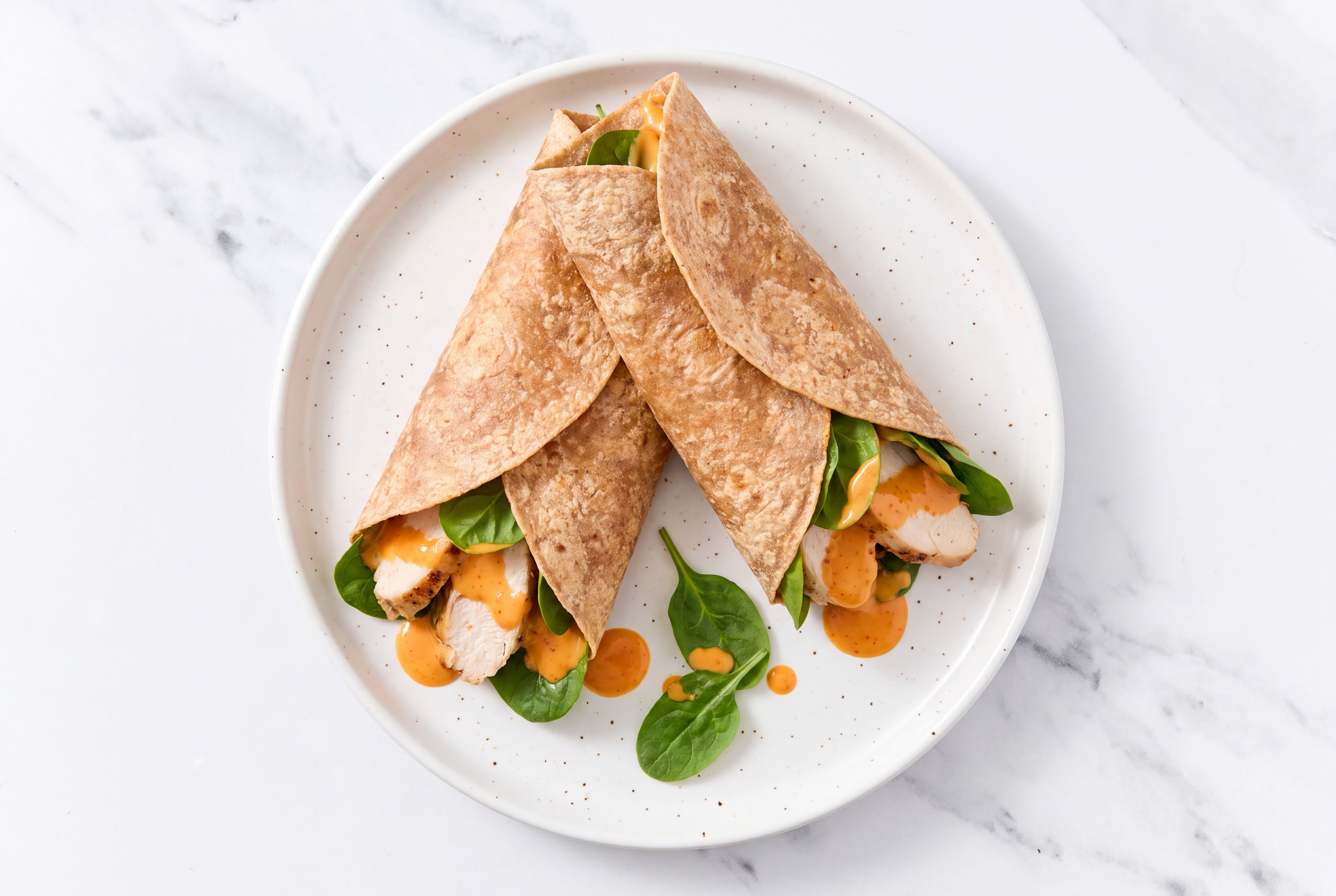 Dill Buffalo Chicken Wrap with Baby Spinach
