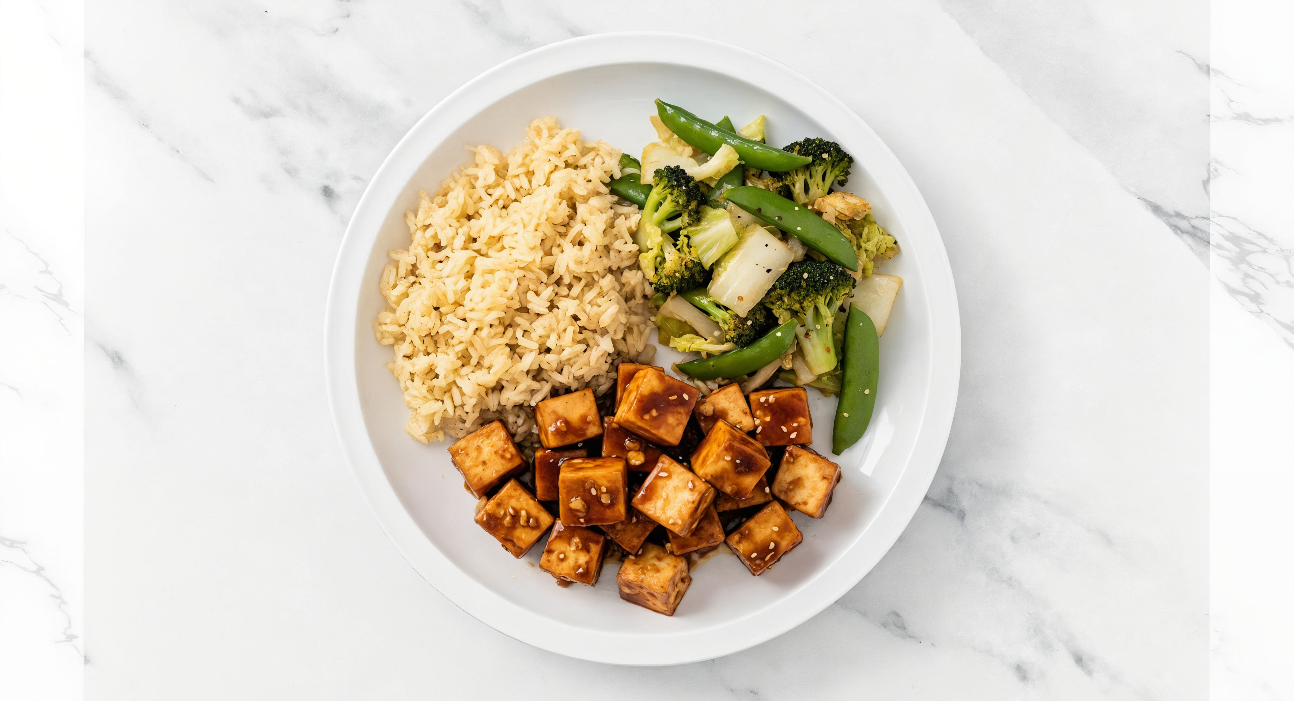 Bok Choy Teriyaki Tofu Grain Bowl with Seasoned Jasmine Rice