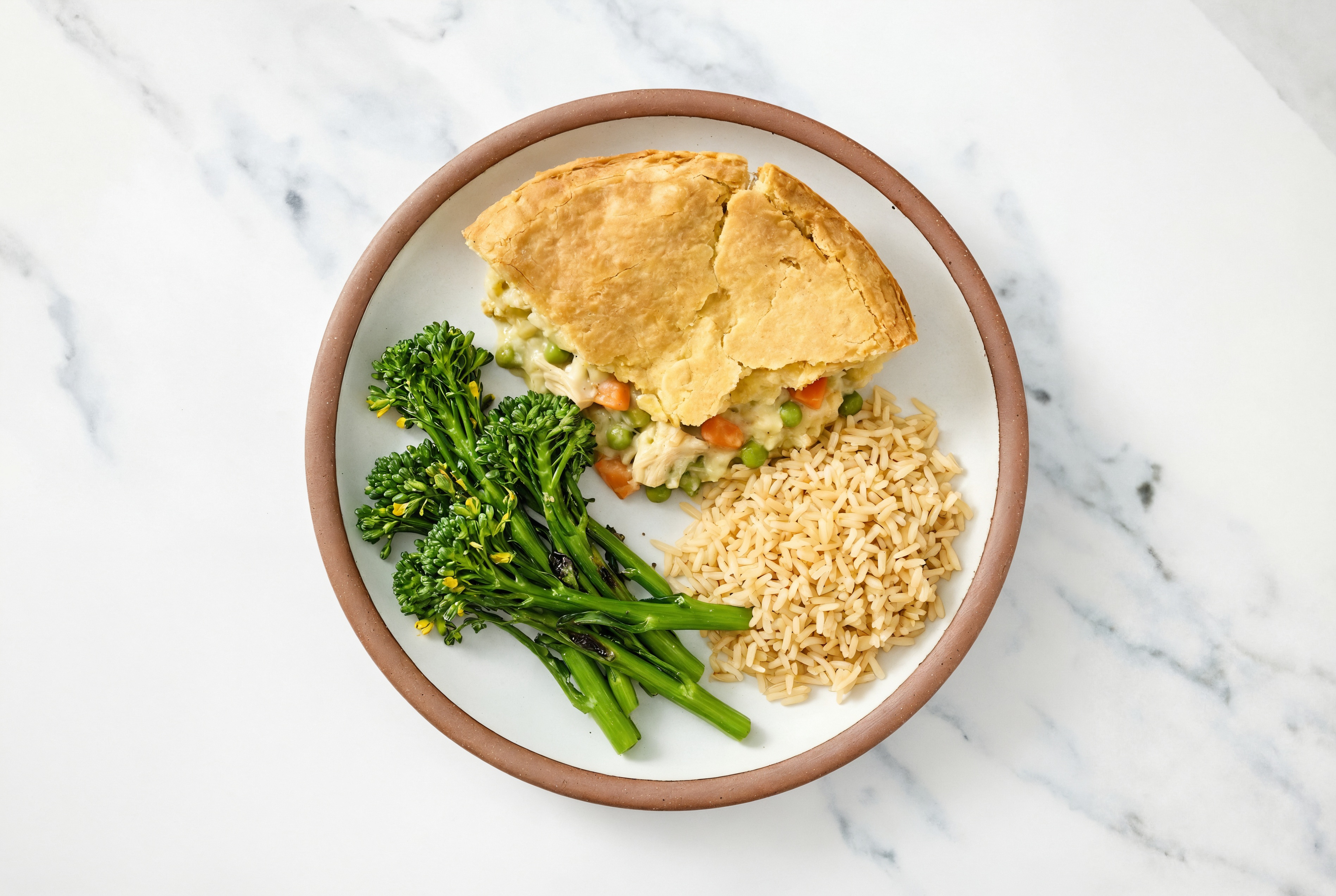 Chicken Pot Pie with Baby Broccoli & Bone Broth Rice