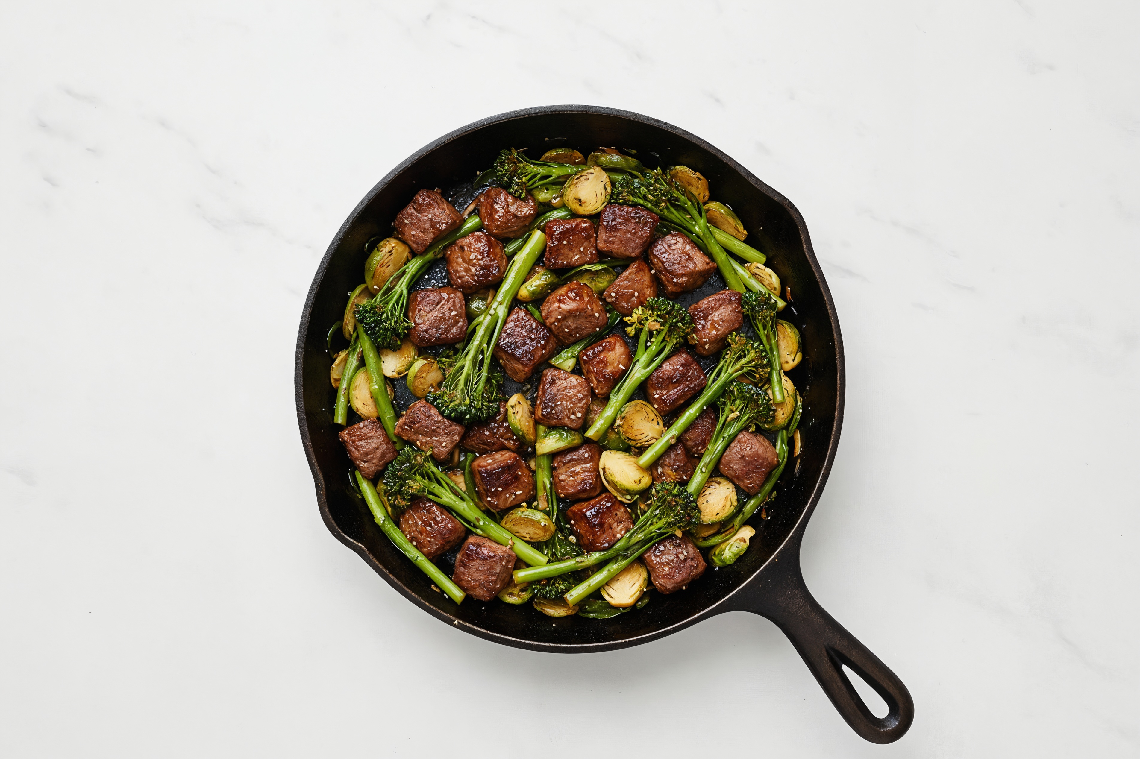 Teriyaki Bison Stir-Fry with Broccoli & Brussels