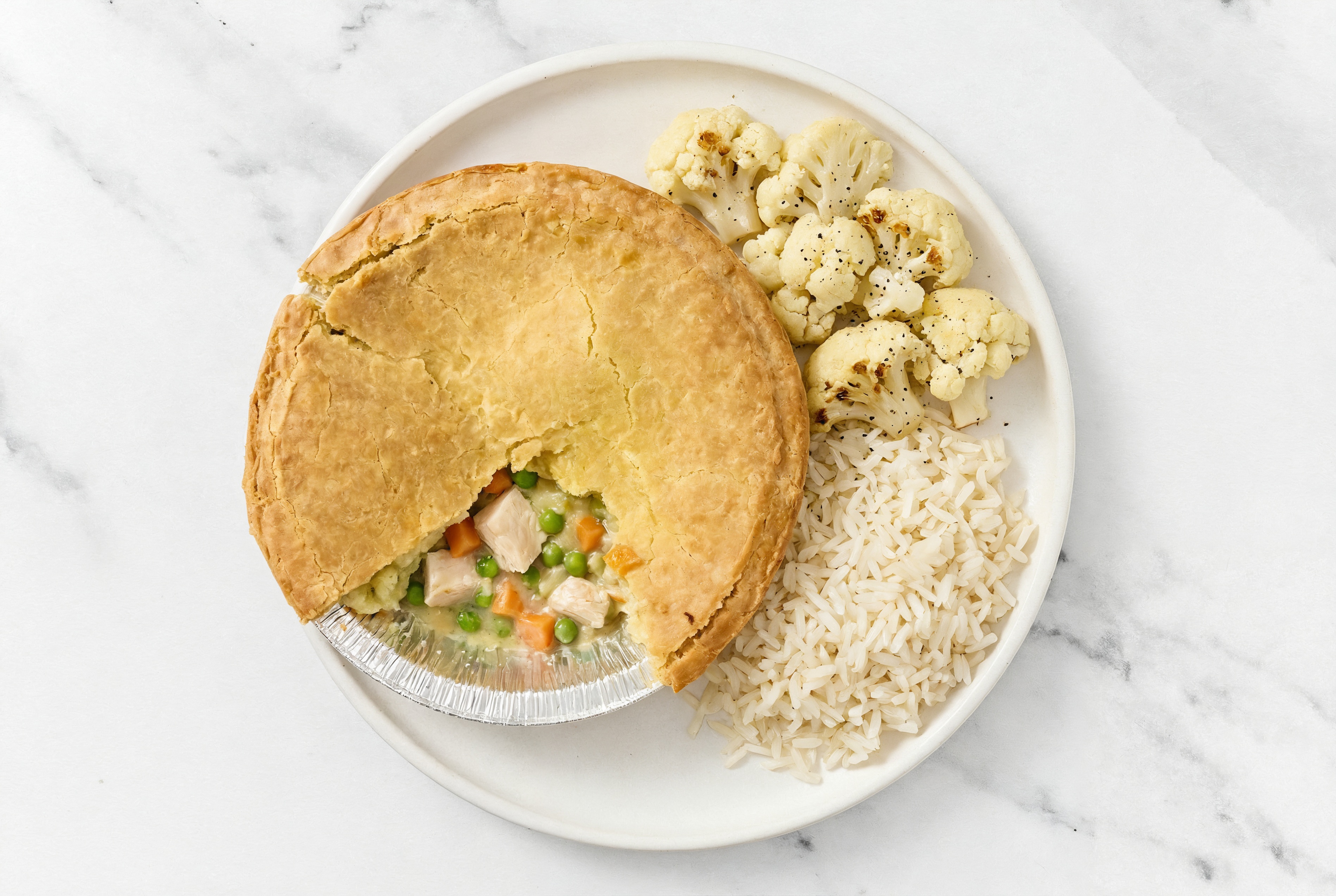 Chicken Pot Pie with Cauliflower & White Rice