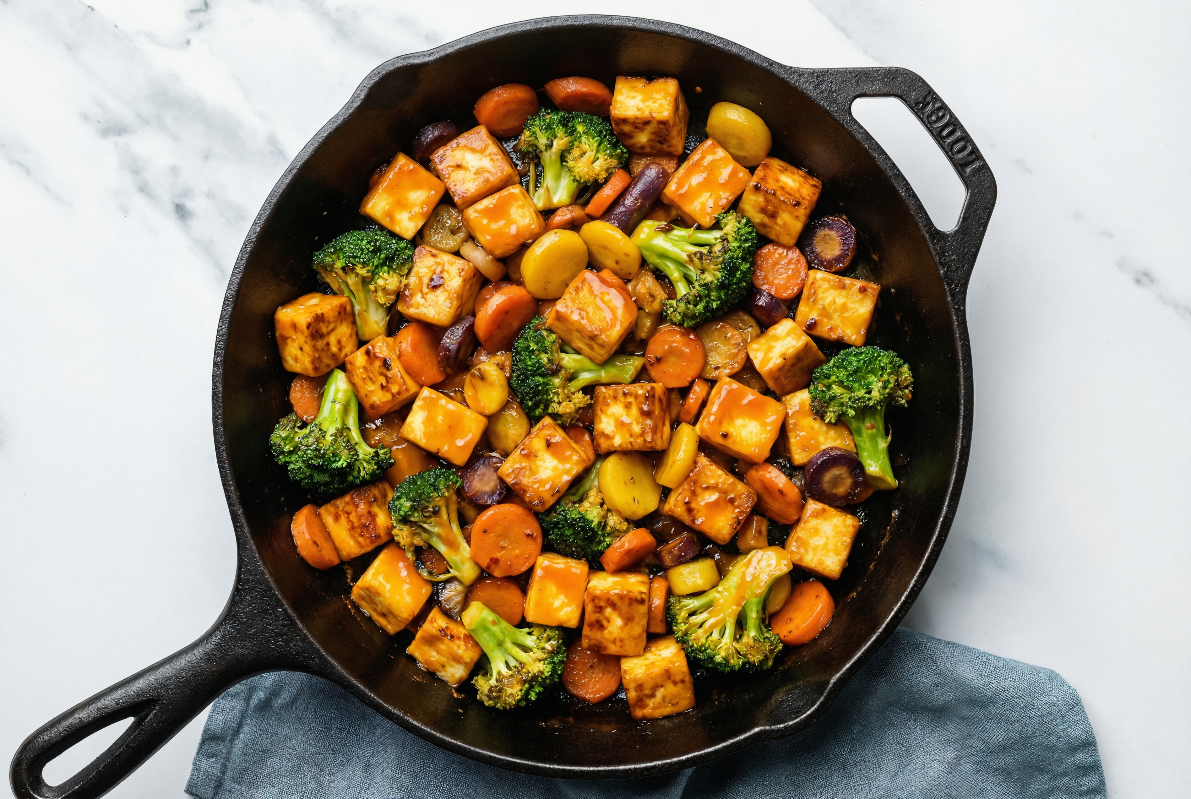 Soft & Creamy Paneer in Peppery Sauce with Organic Broccoli + Carrots over Rice