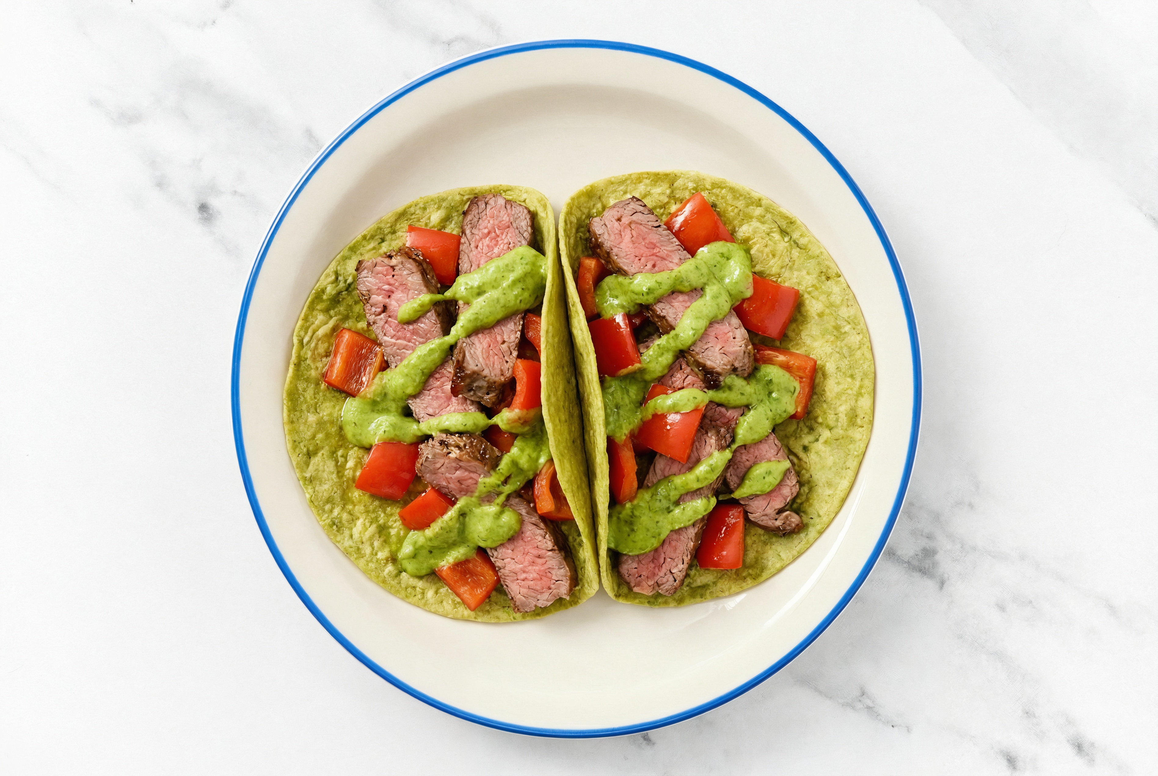 Hearty Extra Guac Steak Taco with Red Bell Pepper