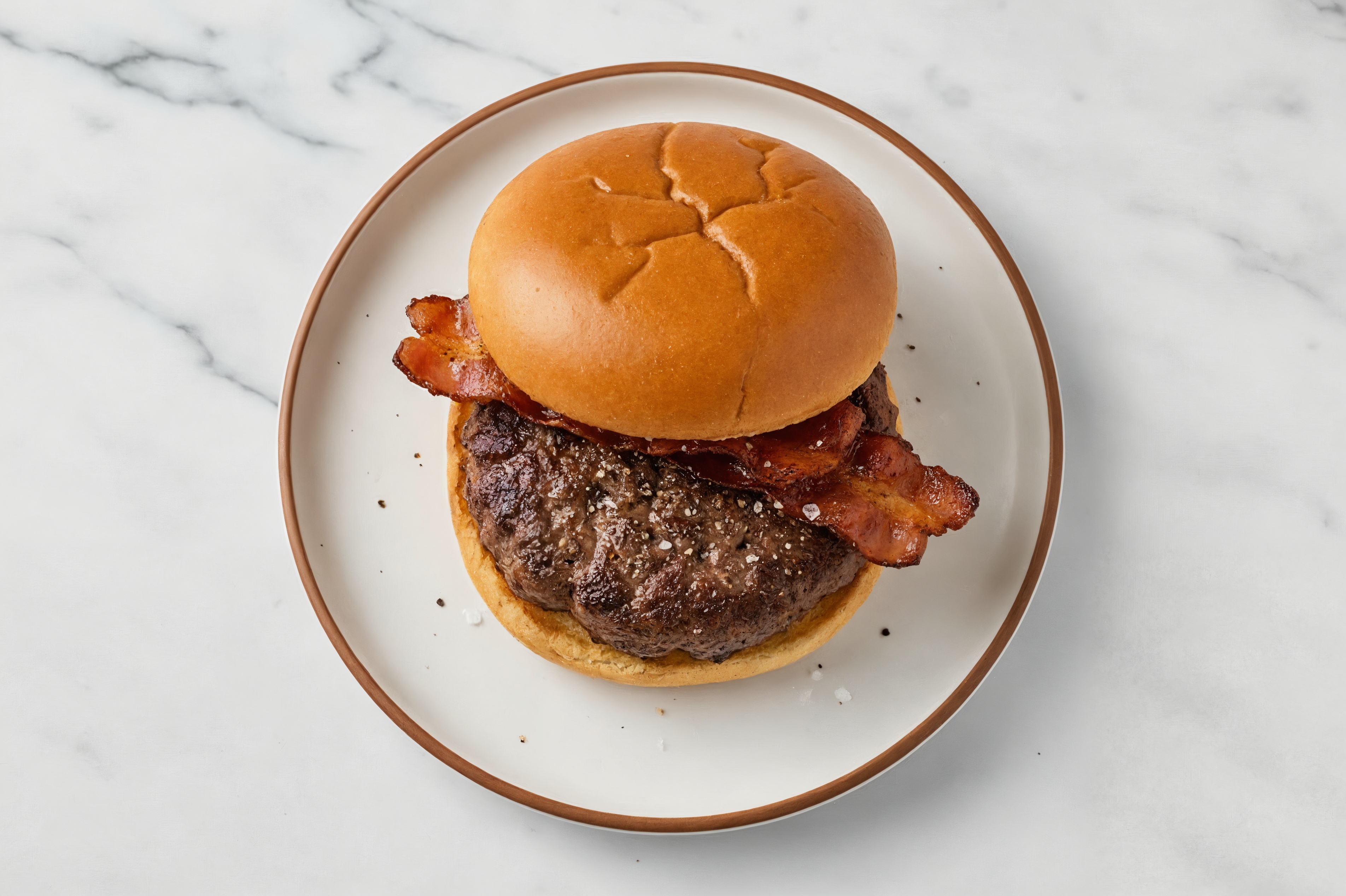 Applewood Smoked Pork Bacon Burger on GF Buns