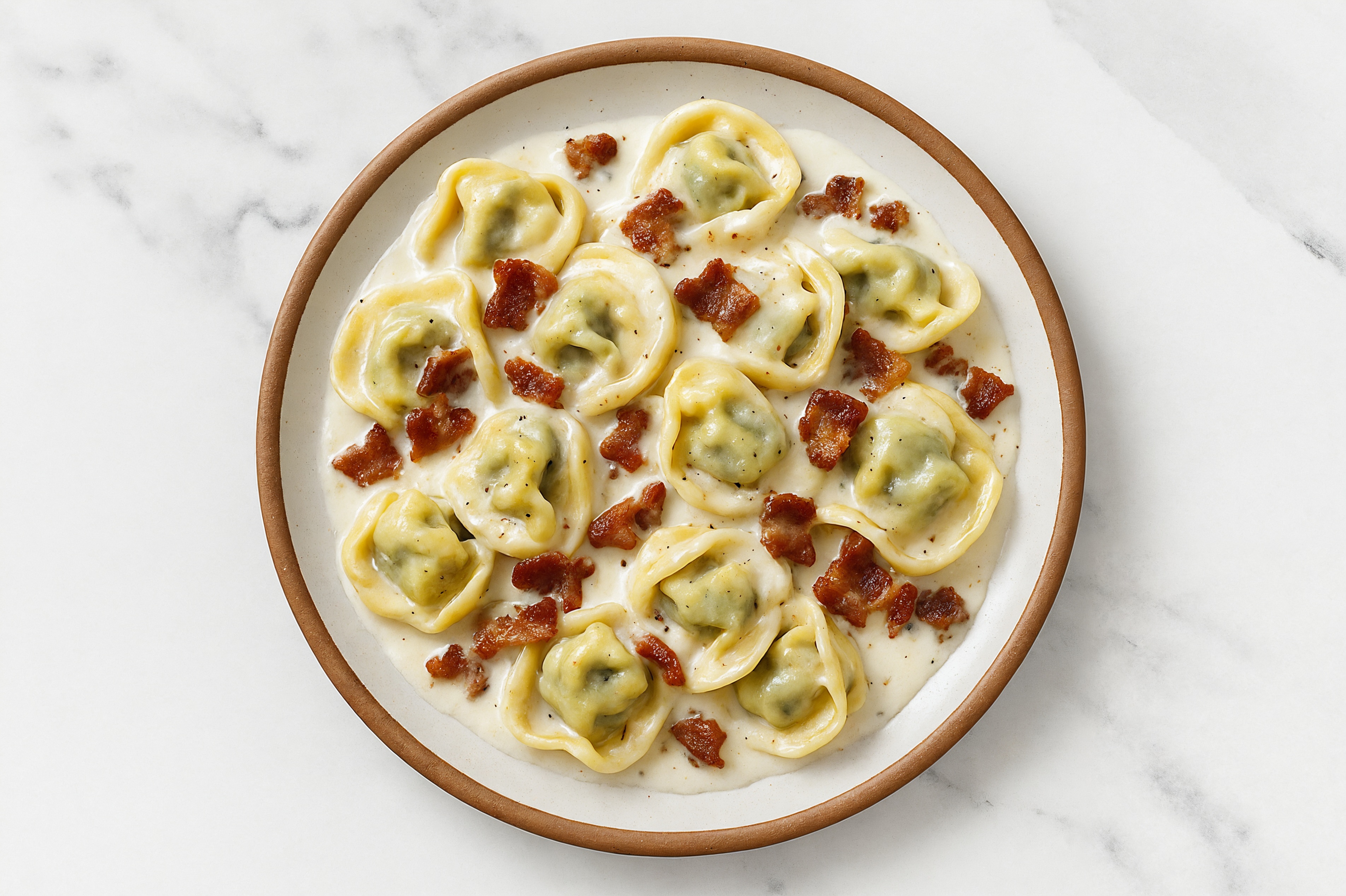 Applewood Smoked Pork Bacon Tortellini Alfredo
