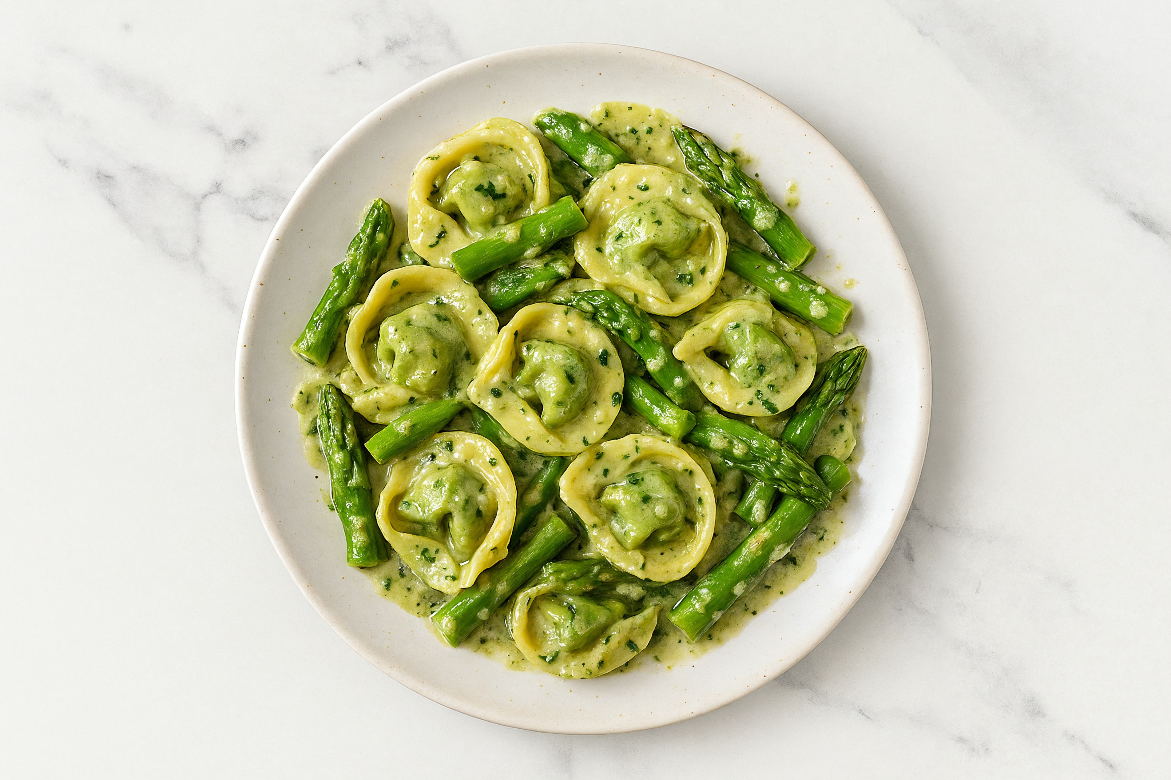 Spinach Artichoke + Asparagus Tortellini