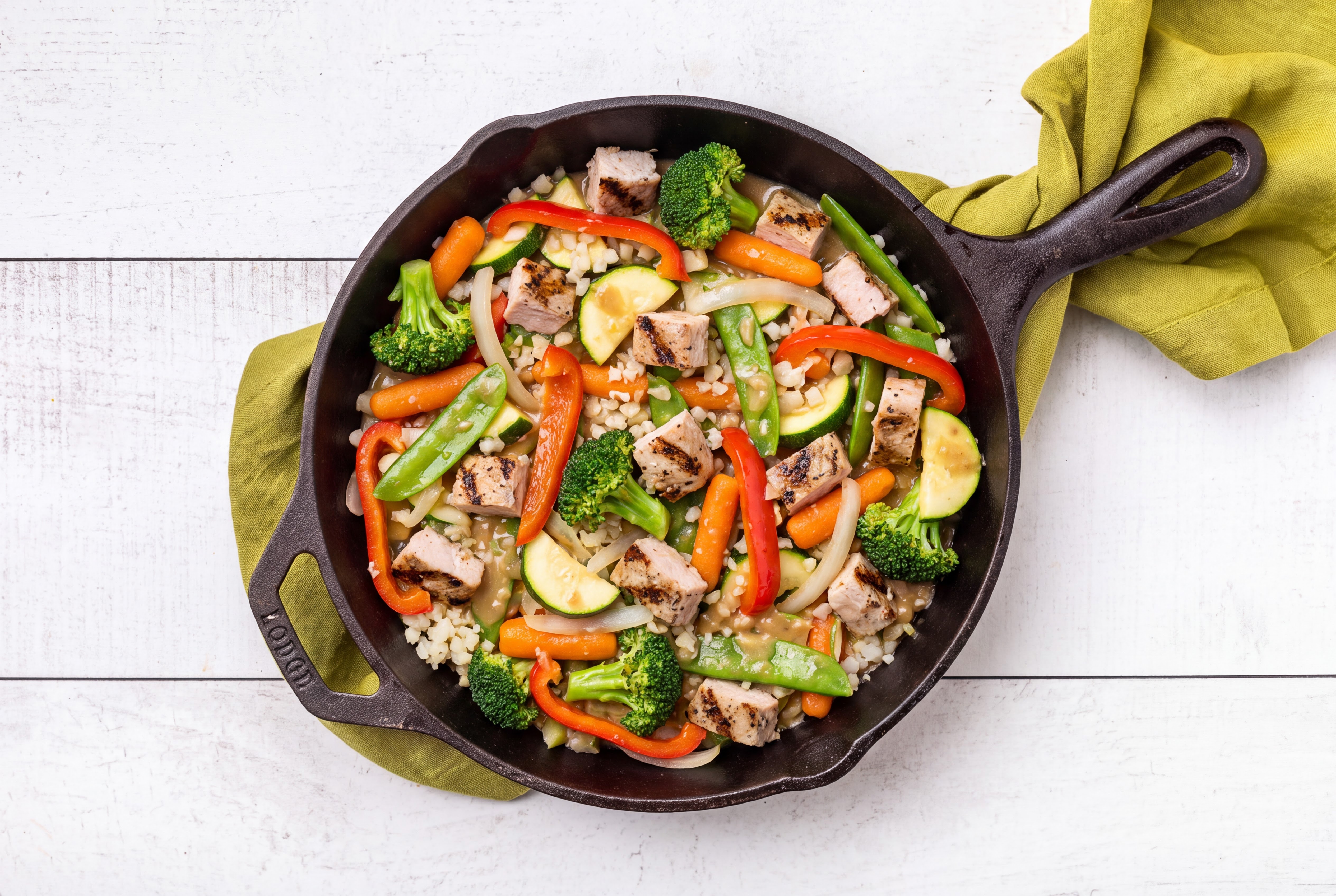 Ginger Pork + Veggie Cauli Rice