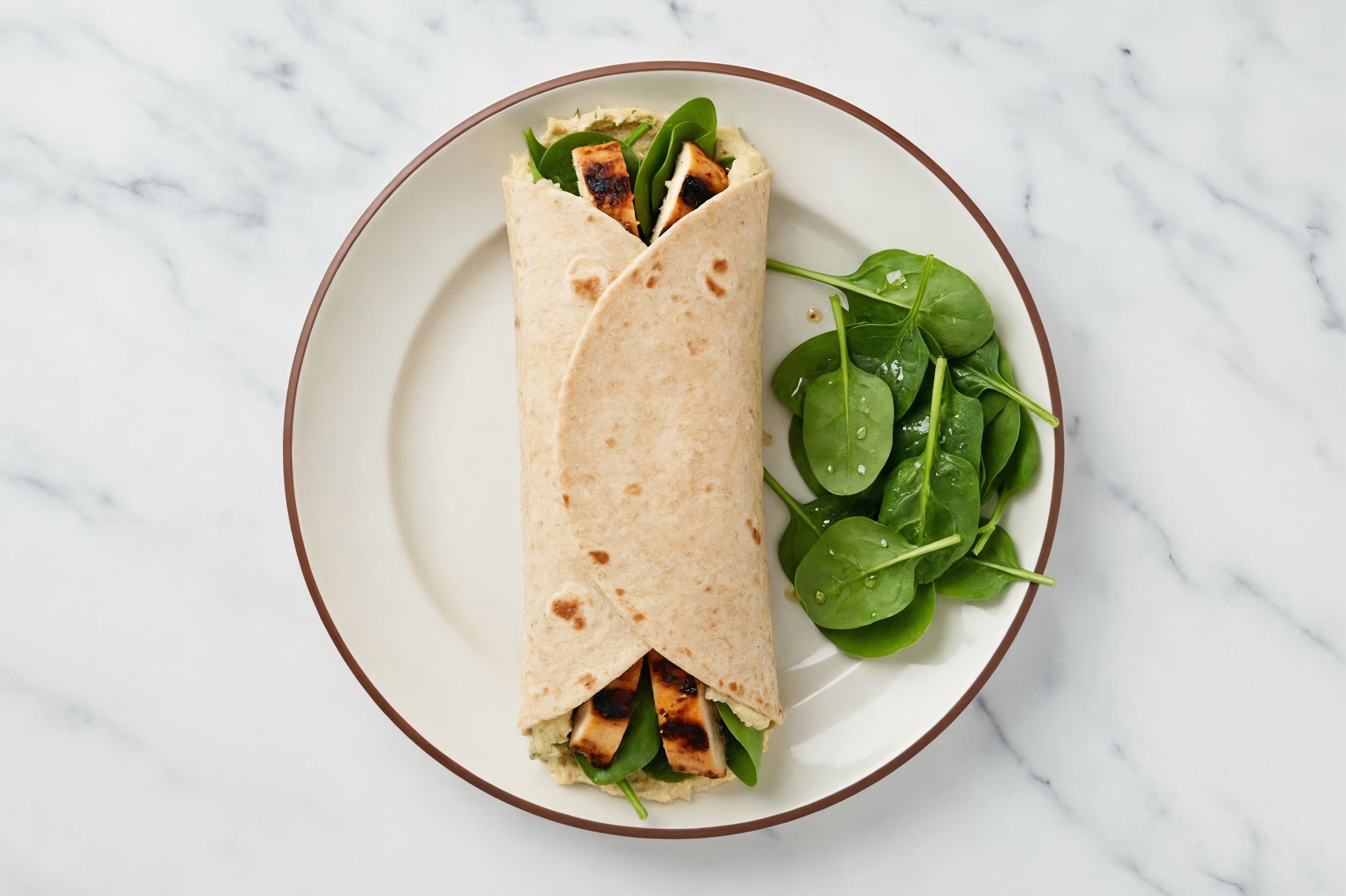  Whole Grain Seasoned Grilled Chicken Breast + Lemon Dill Hummus Wrap