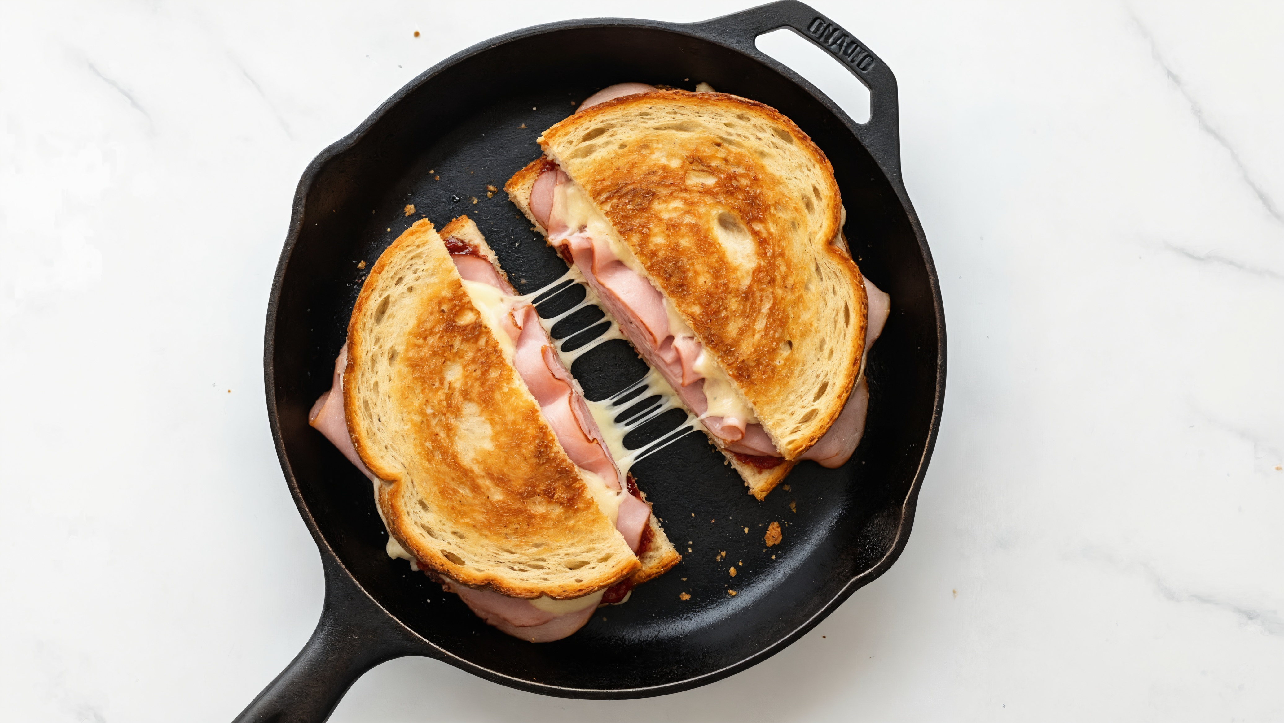 Ham, Gouda + Strawberry Jam Sourdough Grilled Cheese