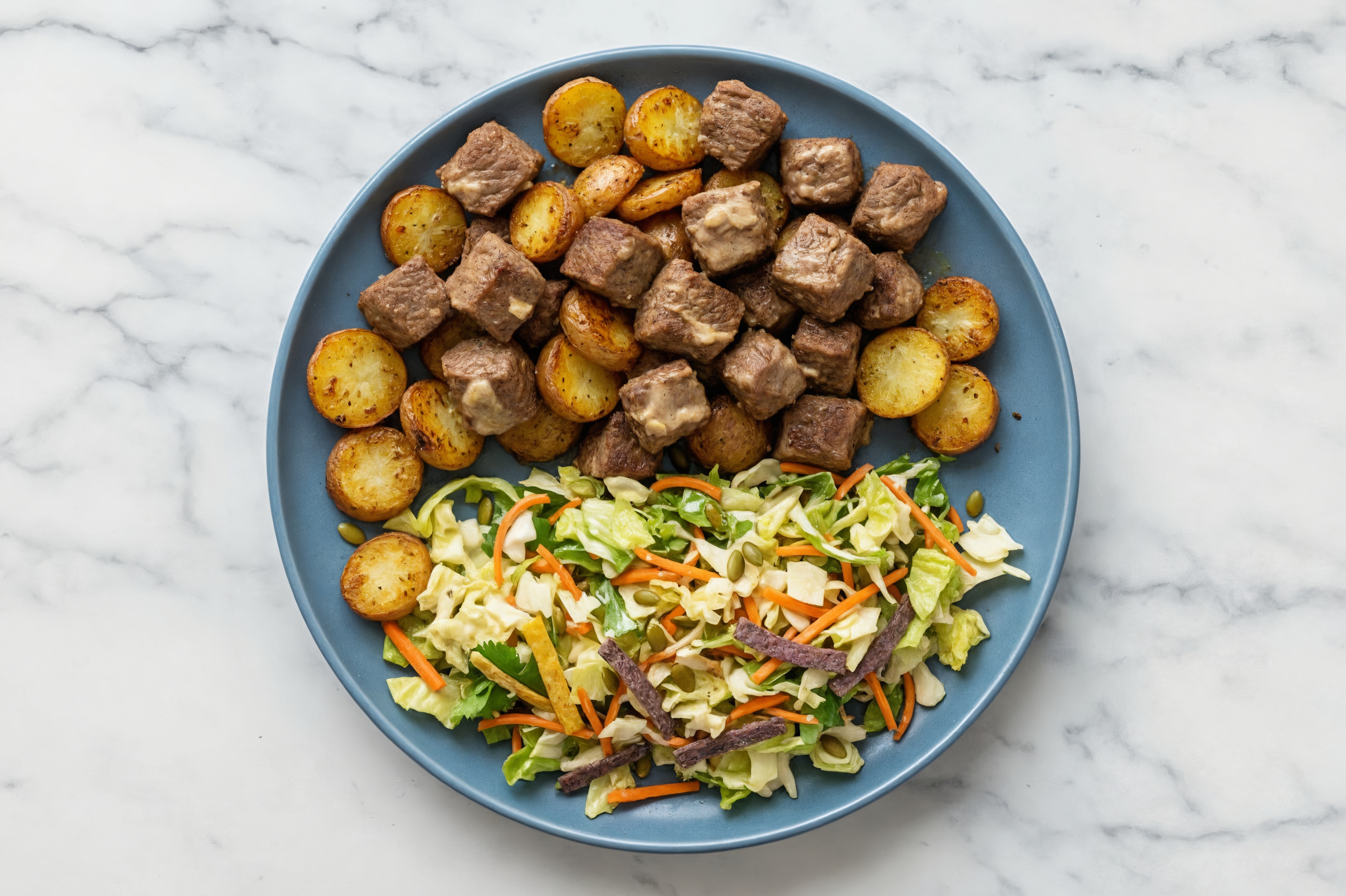 Horseradish Roasted Bison & Fingerling Potatoes with Southwest Salad