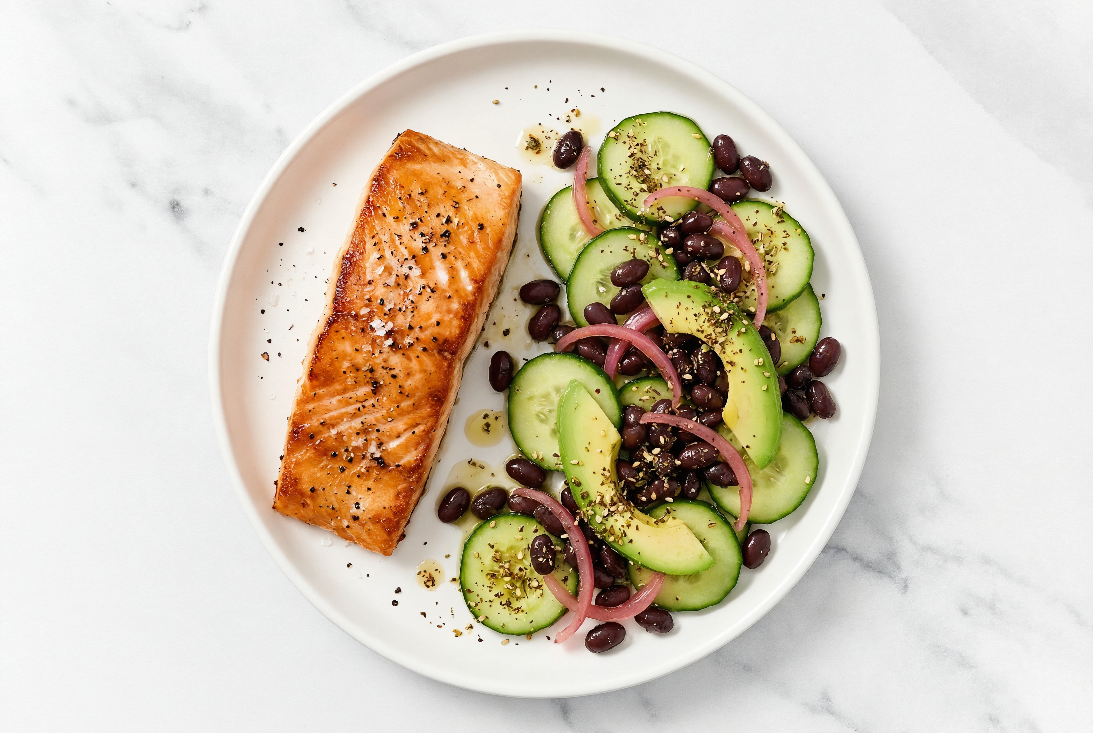 Herby Za'atar Salmon with veggies