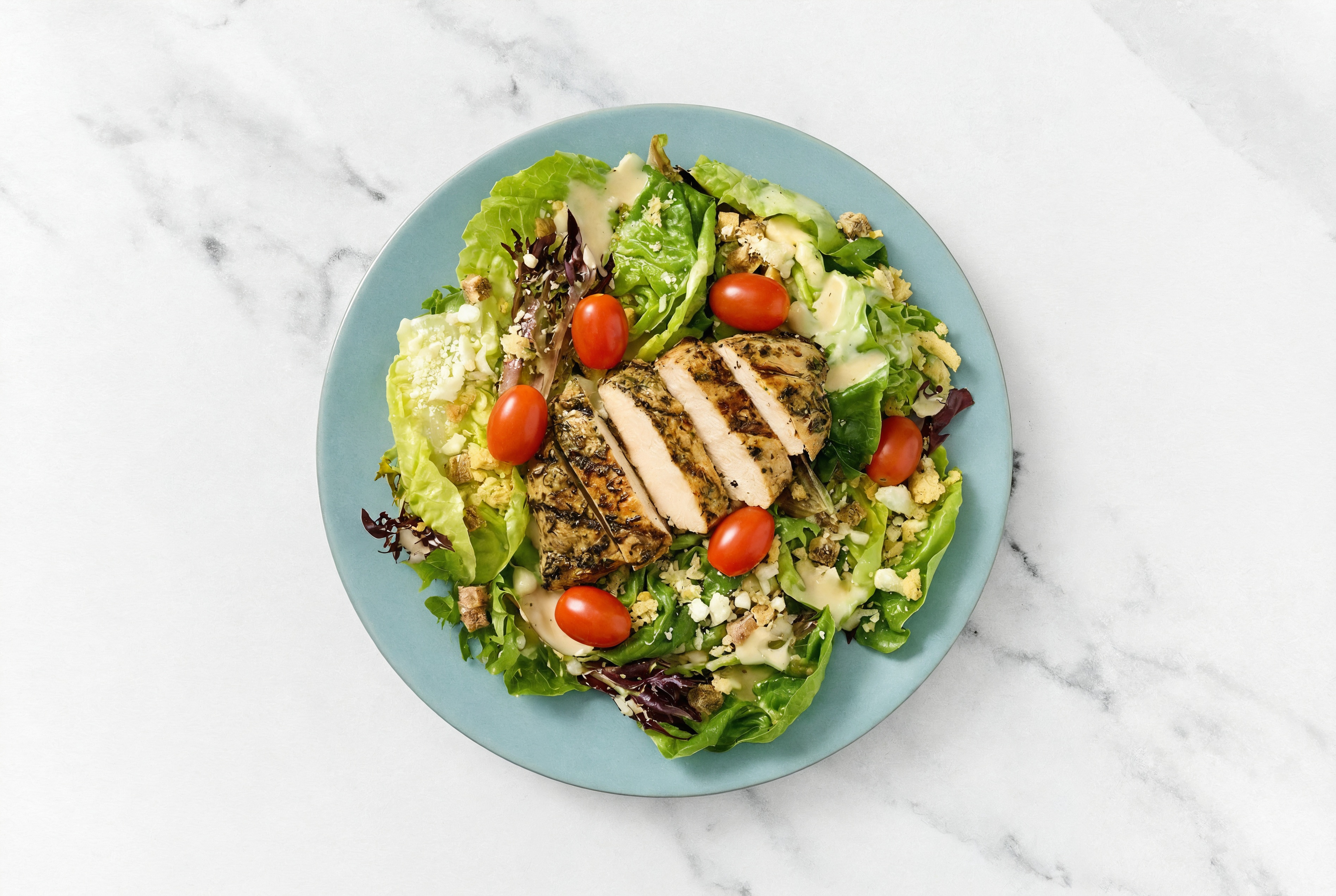 Tomato + Mediterranean Grilled Chicken Breast Little Gem Salad