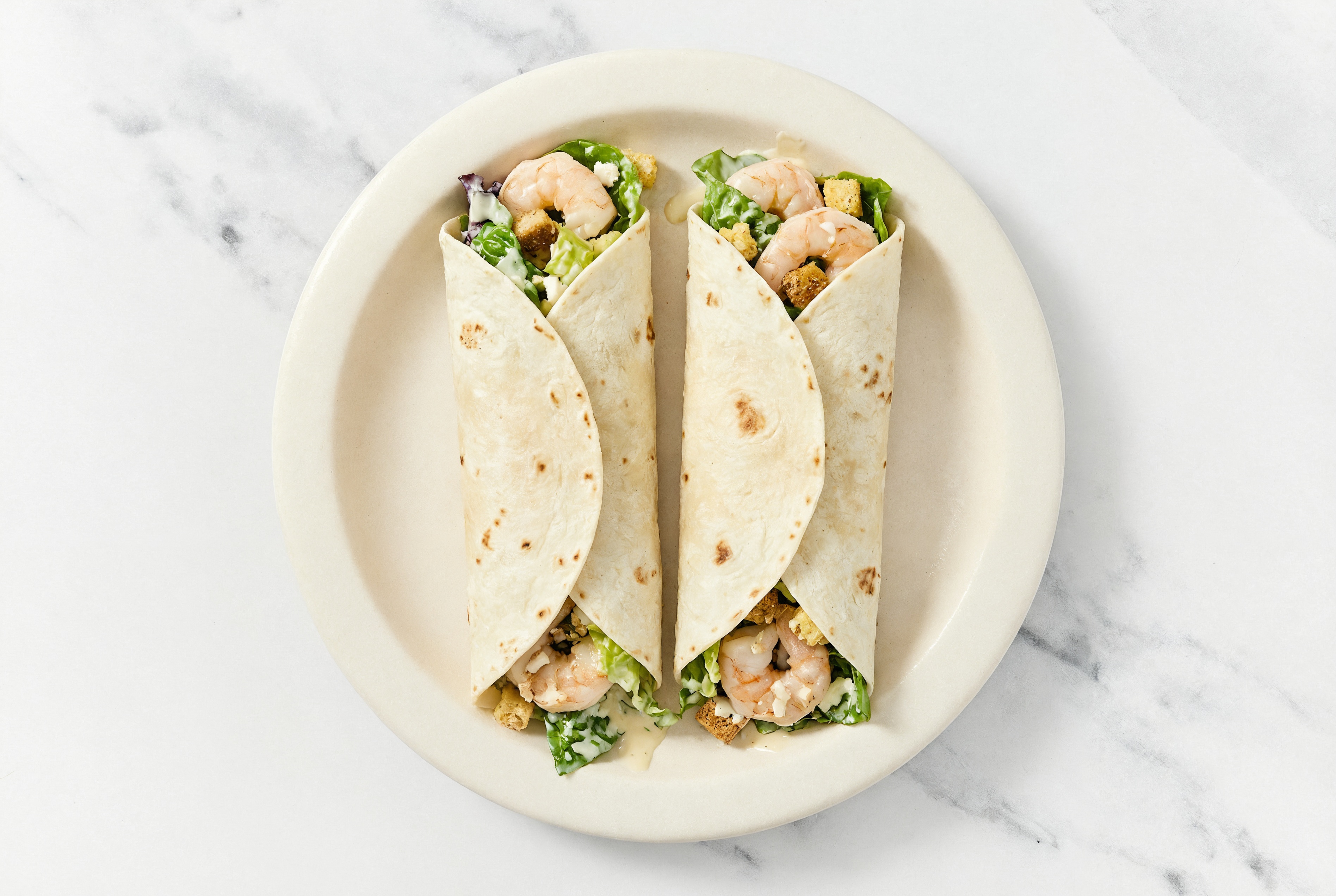 Savory Jumbo Shrimp Little Gem Salad Wrap