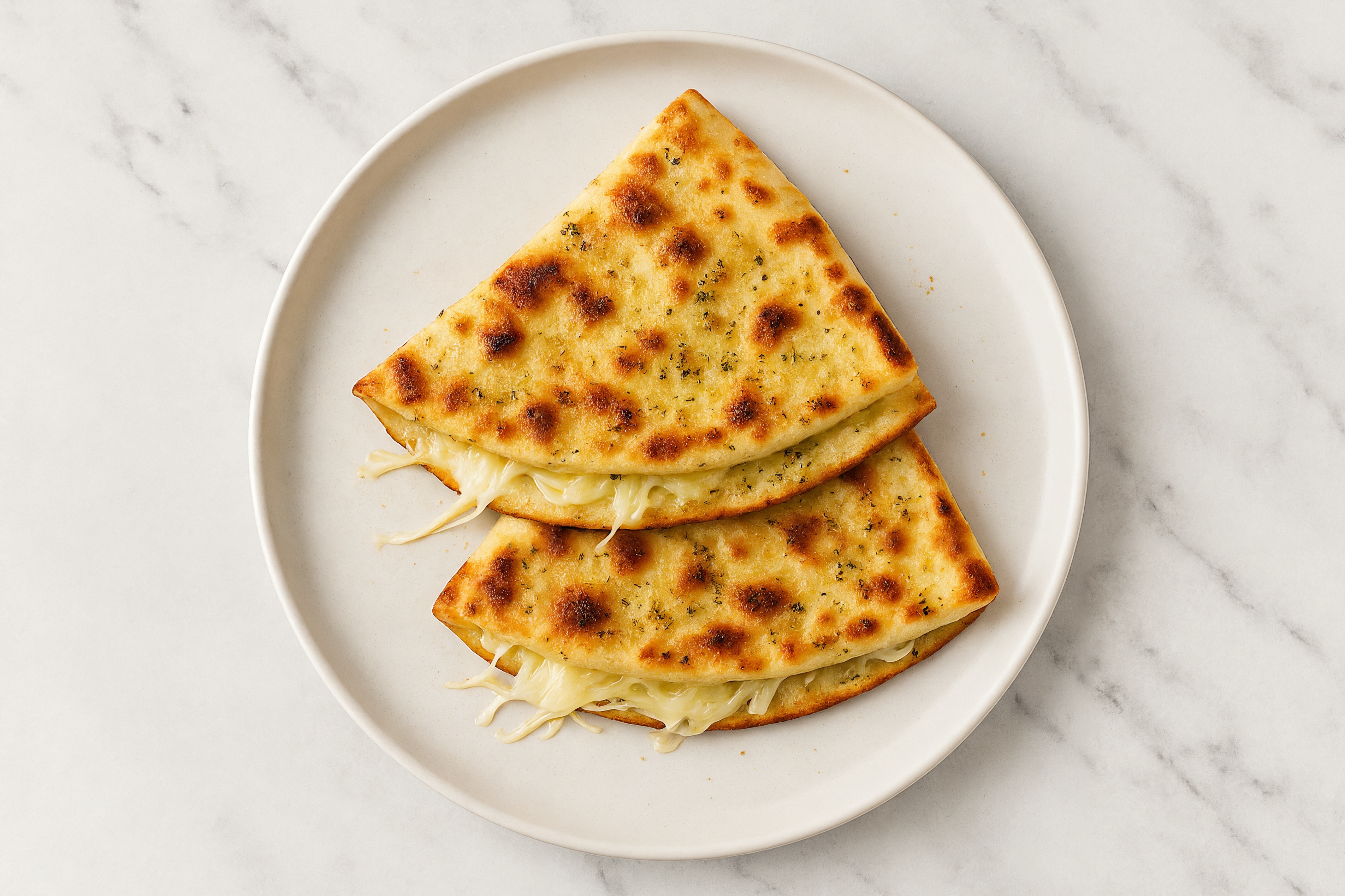 Cheesy Garlic Slow Churned Herb Pasture Butter Naan Quesadilla