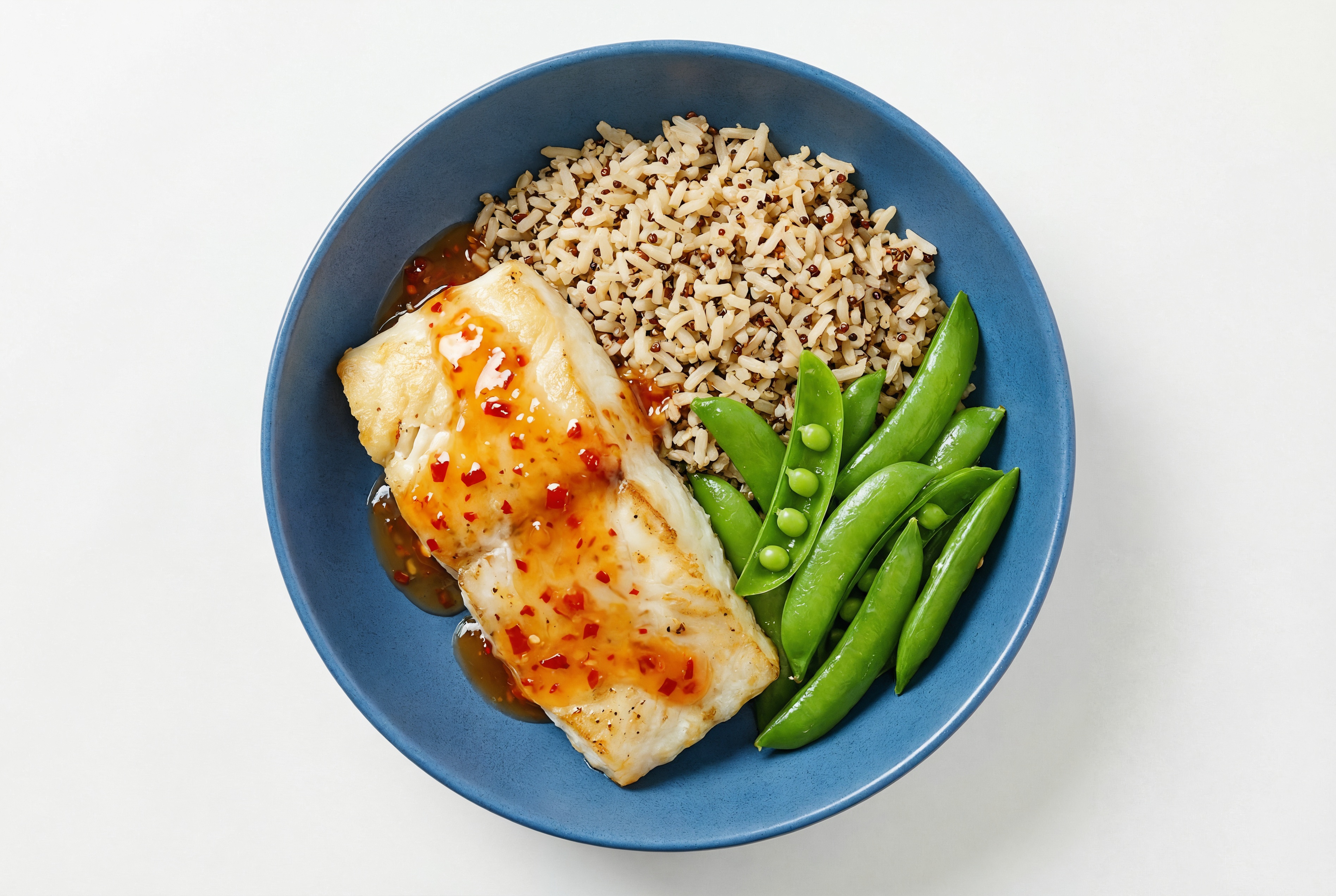Sweet Chili Barramundi Brown Rice Quinoa Blend Bowl