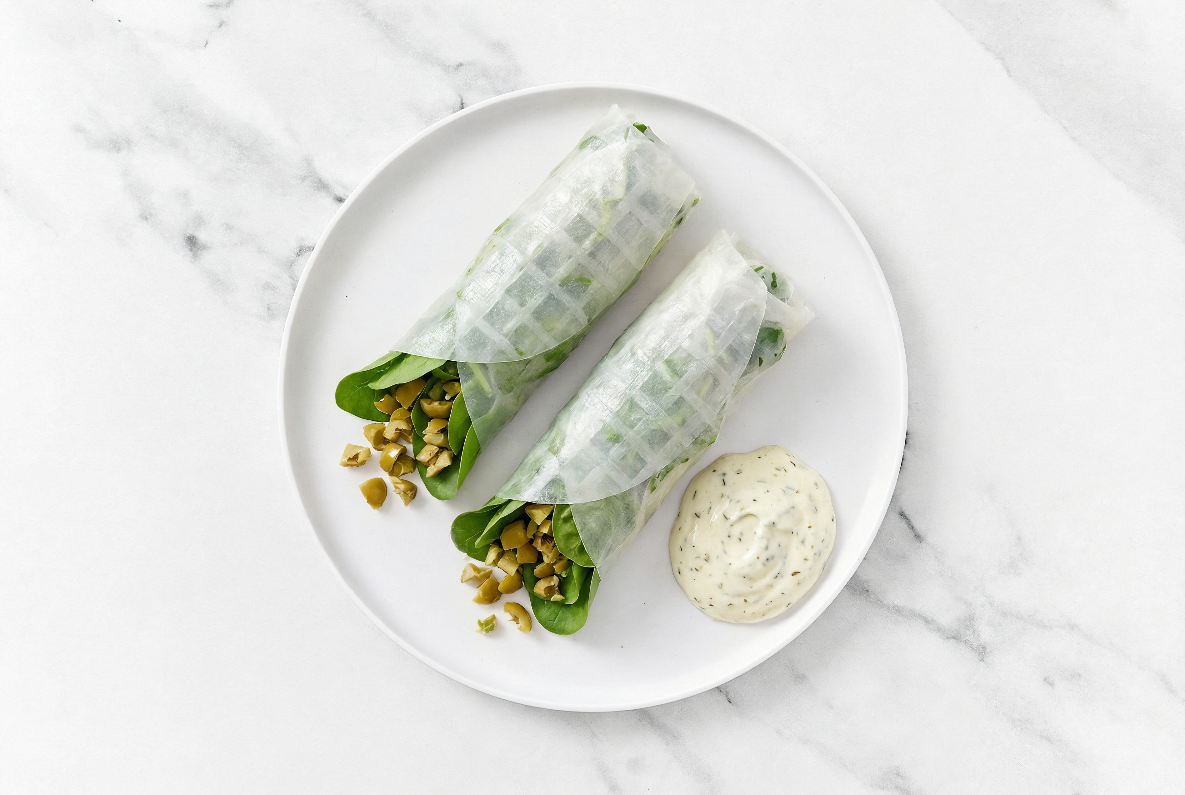 Greek Veggie Summer Rolls + Tzatziki