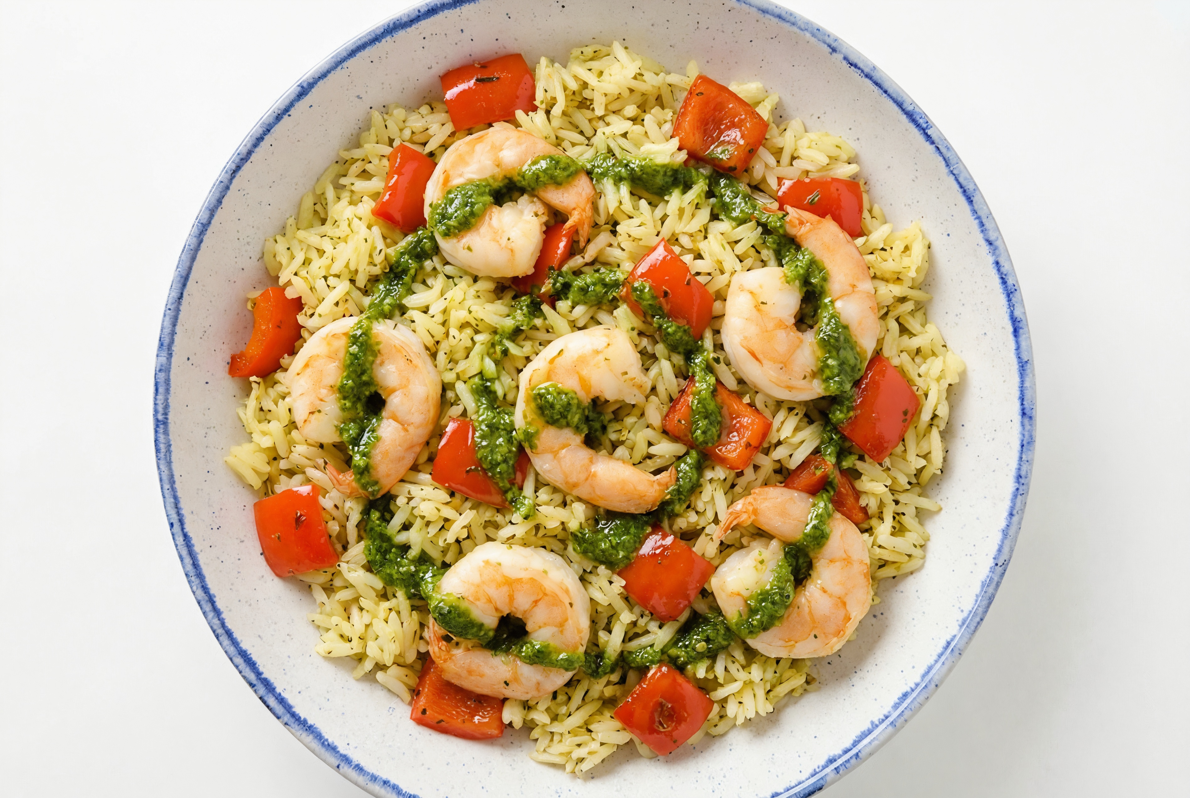 Herby Jumbo Shrimp Fajita Seasoned Jasmine Rice Bowl